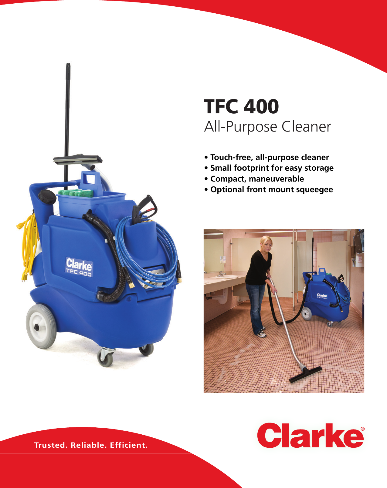 Clarke tfc 400 all purpose cleaner brochure and specifications