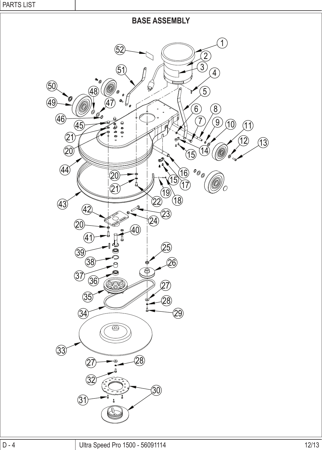 Page 10 of 12 - Clarke-ultra-speed-pro-1500-floor-burnisher-parts-and-operator-manual