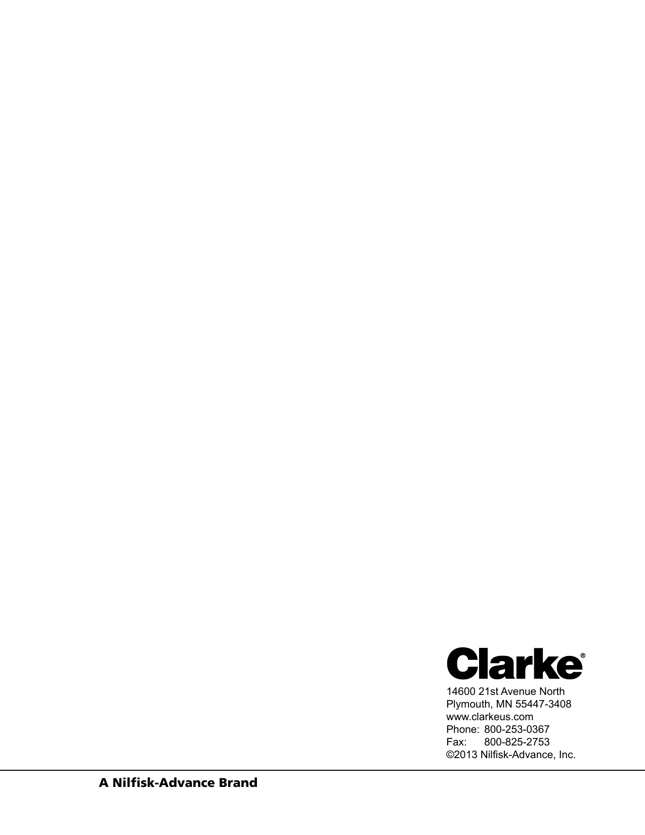 Page 12 of 12 - Clarke-ultra-speed-pro-1500-floor-burnisher-parts-and-operator-manual