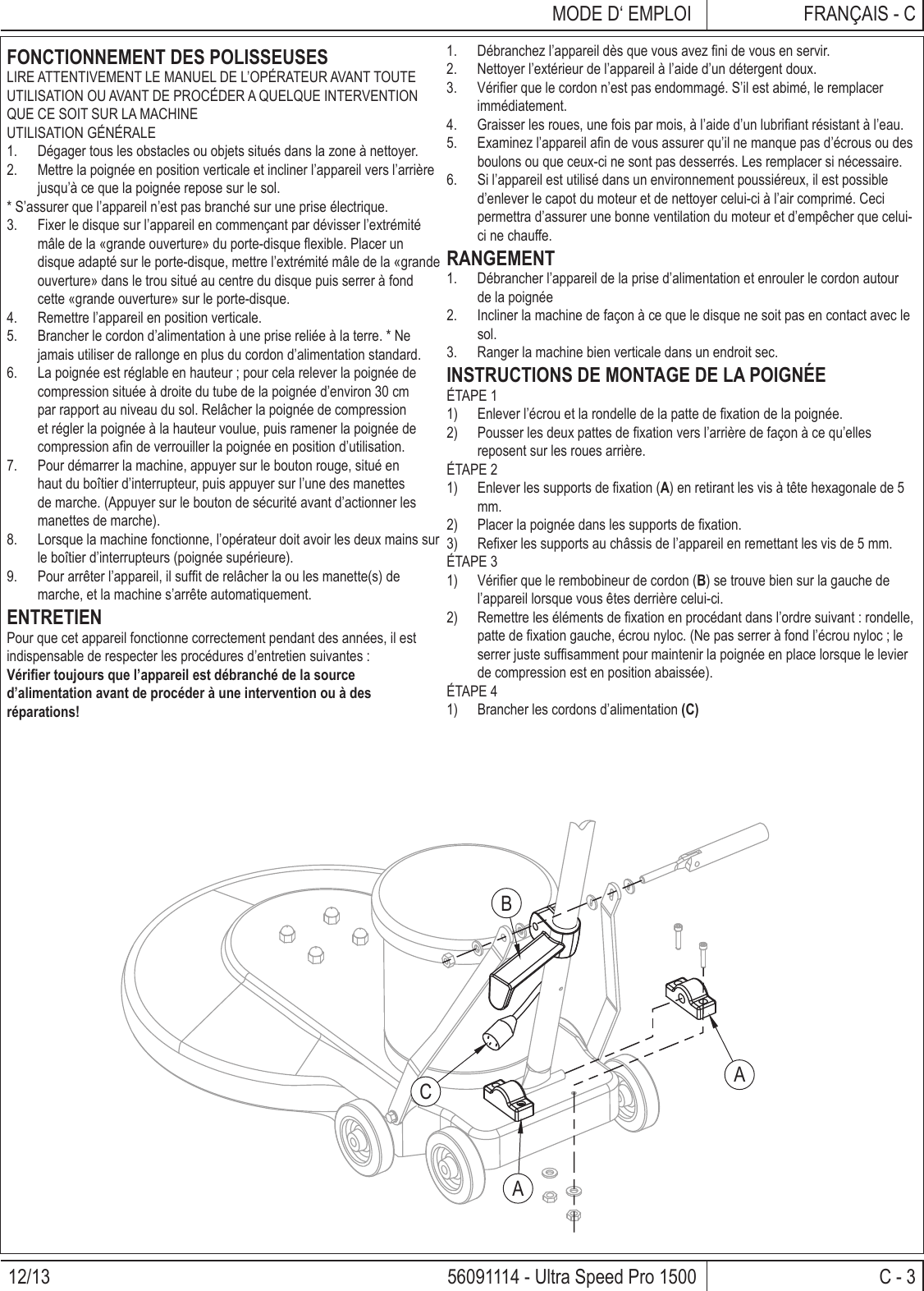 Page 7 of 12 - Clarke-ultra-speed-pro-1500-floor-burnisher-parts-and-operator-manual