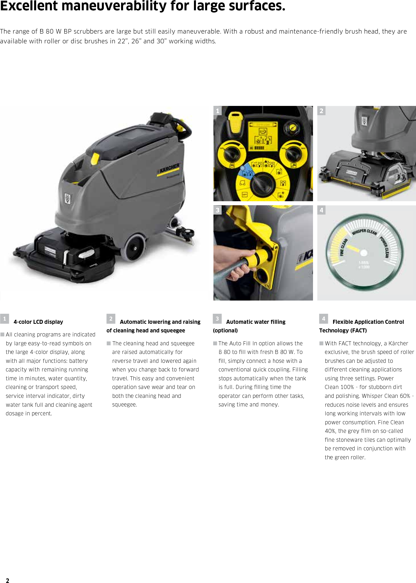 Page 2 of 4 - Sweepscrub Kaercher-B-80-W-Bp-Walk-Behind-Floor-Scrubber-Brochure User Manual