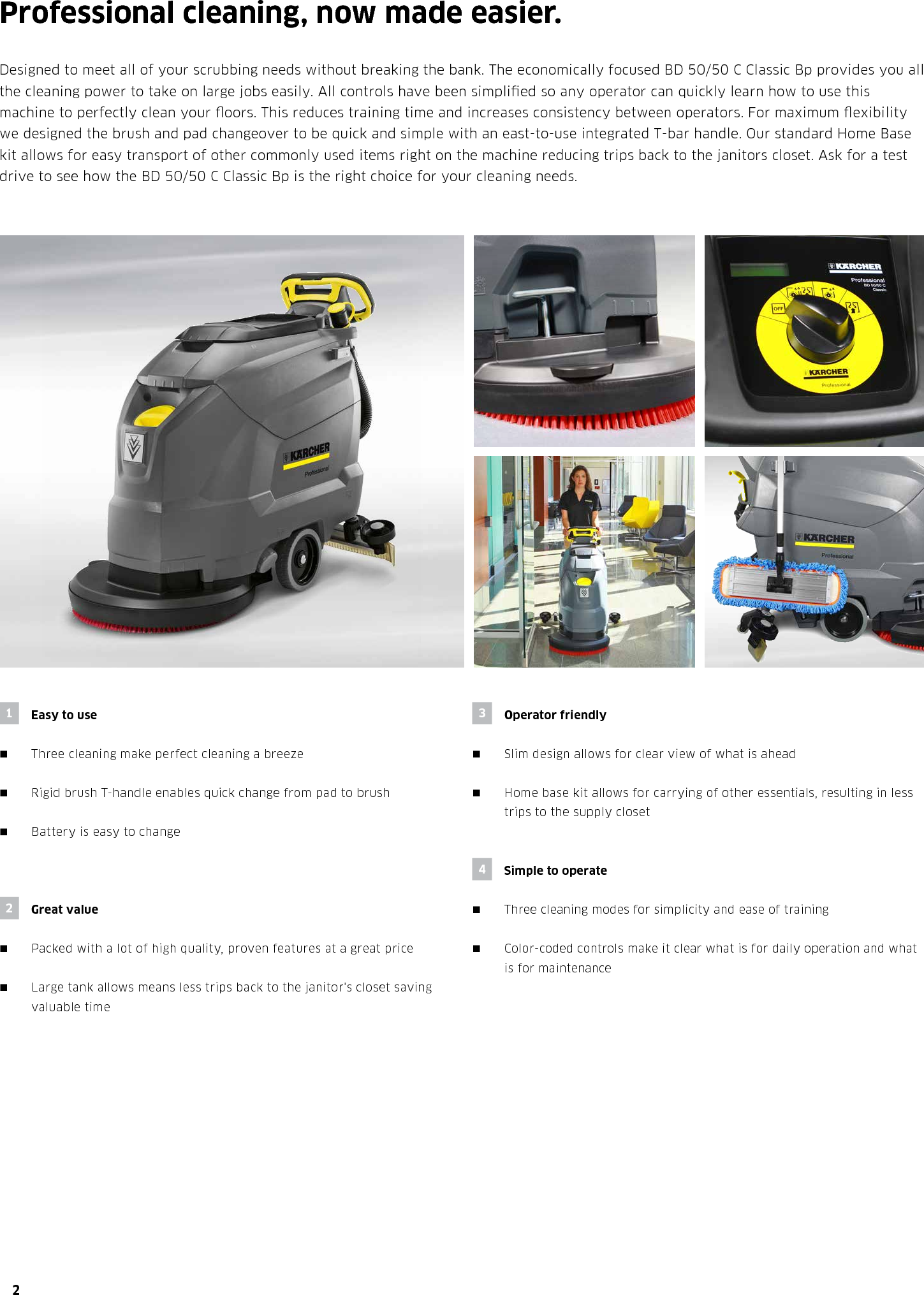 Page 2 of 4 - Sweepscrub Kaercher-Bd-50-50-C-Classic-Bp-Walk-Behind-Floor-Scrubber-Brochure User Manual