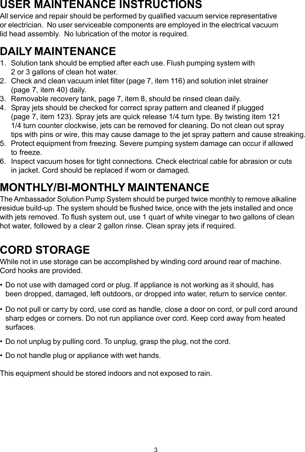 Page 4 of 12 - 985808, Ambass JR .p65  Minuteman-ambassador-jr-carpet-extractor-parts-and-operator-manual