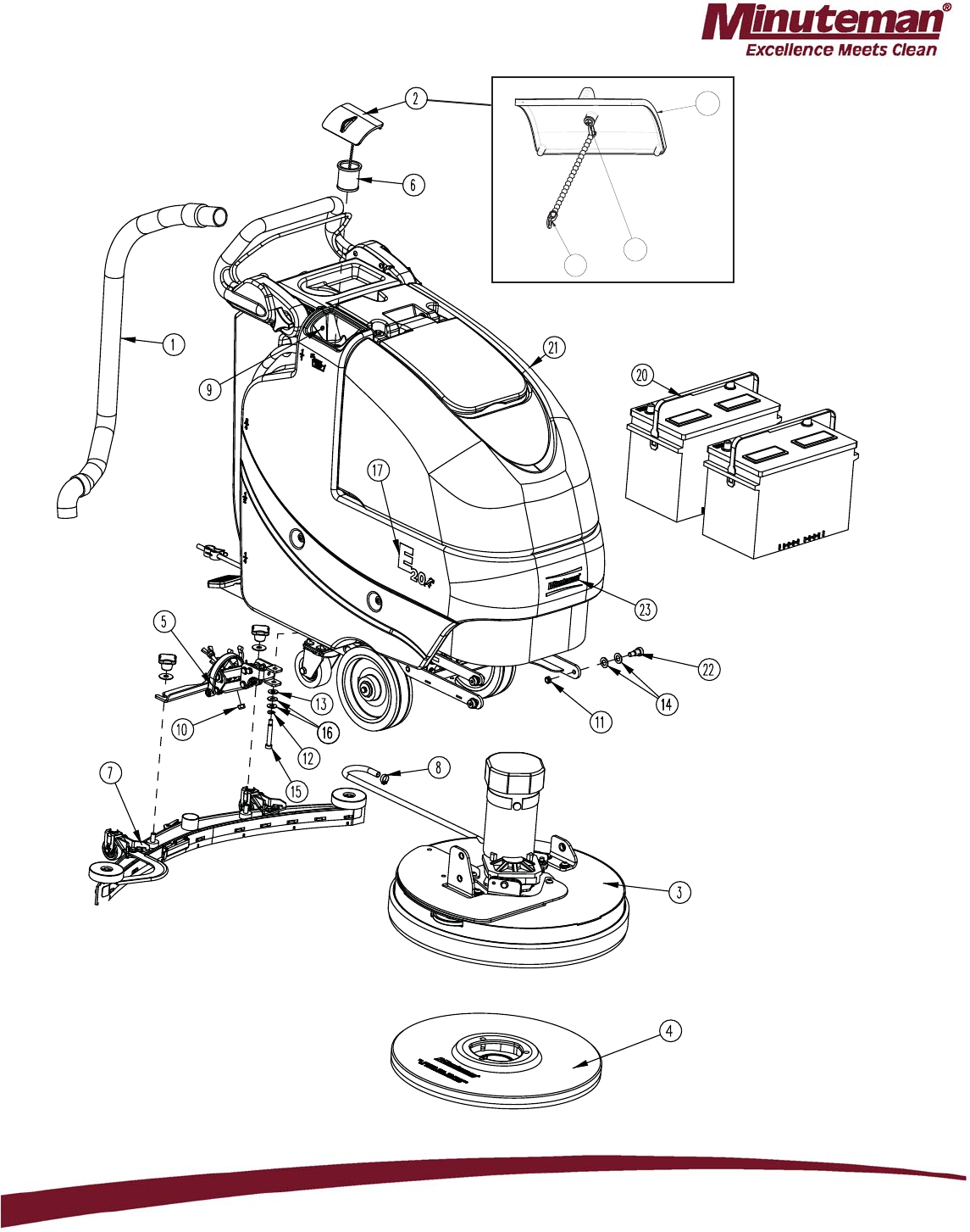 988720 Parts Manual E1720_H20 Floor Scrubber REV N Minuteman e17 walk ...