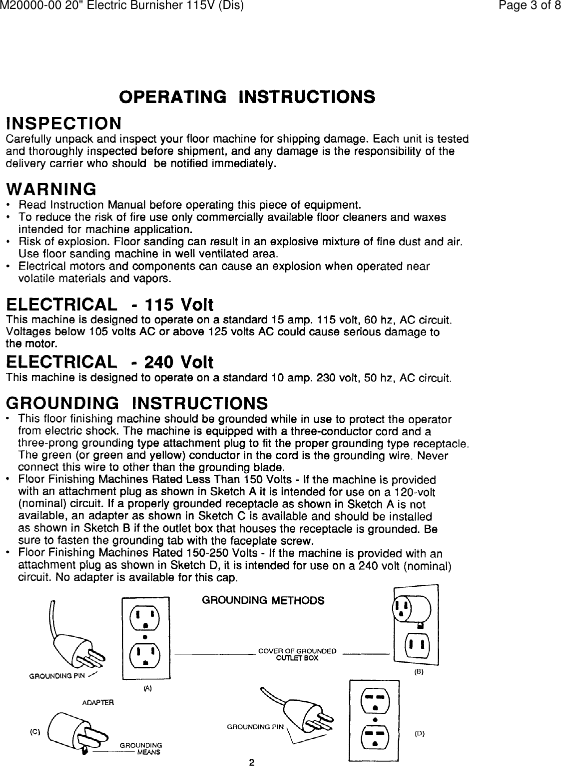 Page 3 of 8 - Diagram And/or PartsList  Minuteman-m2000-walk-behind-electric-floor-burnisher-parts-and-operator-manual