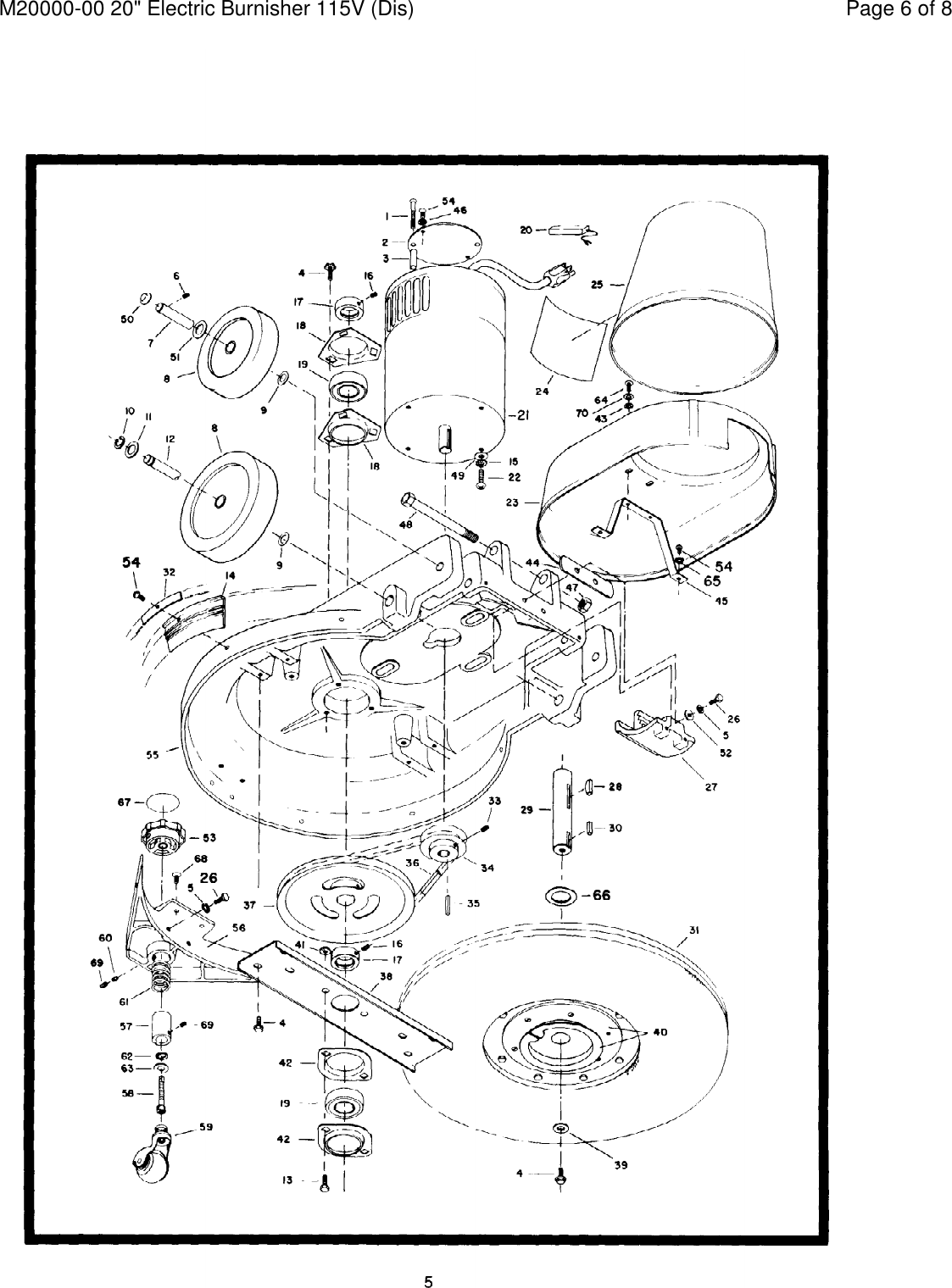 Page 6 of 8 - Diagram And/or PartsList  Minuteman-m2000-walk-behind-electric-floor-burnisher-parts-and-operator-manual