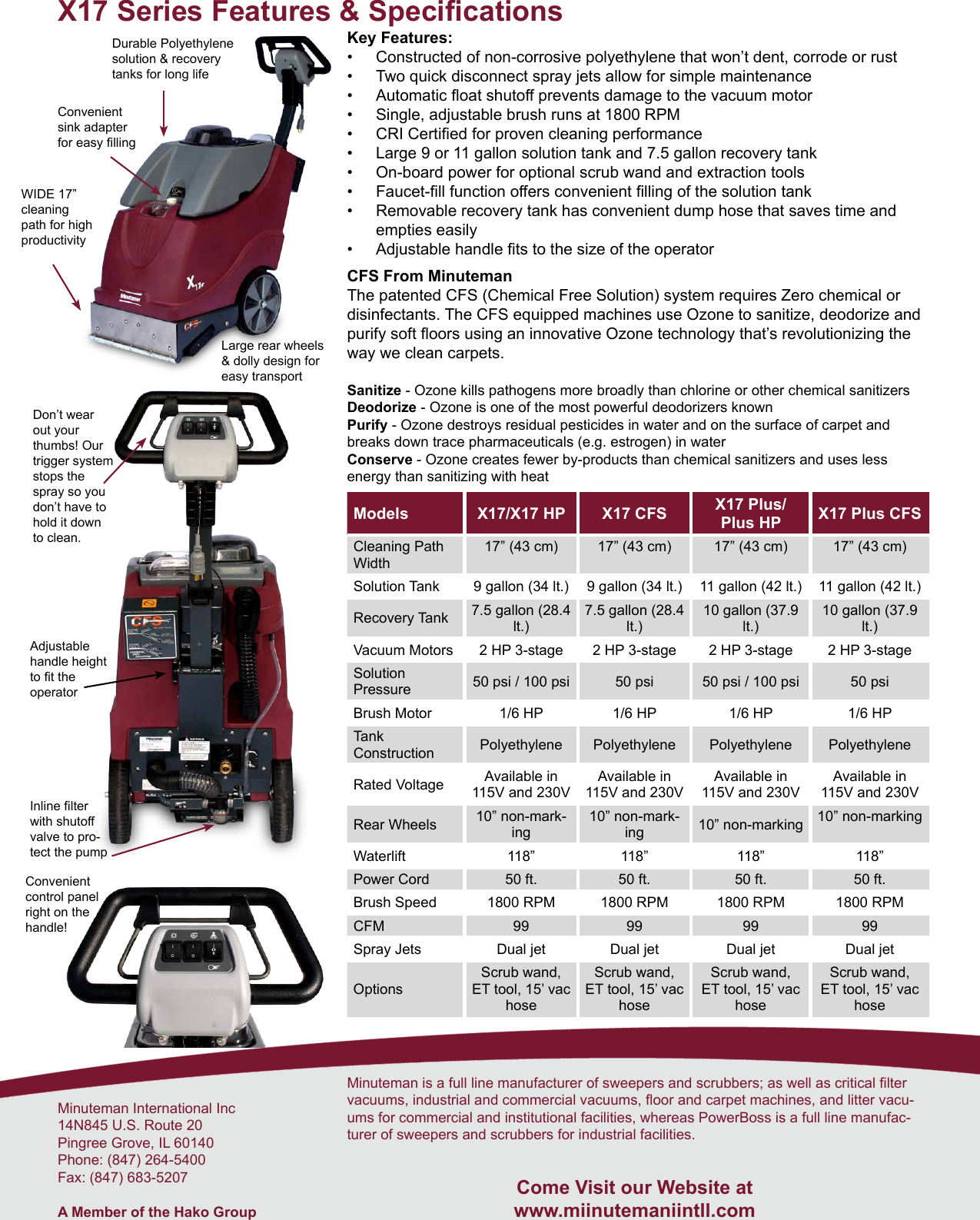 Page 2 of 2 - Minuteman-x17-series-carpet-extractor-brochure-and-specifications