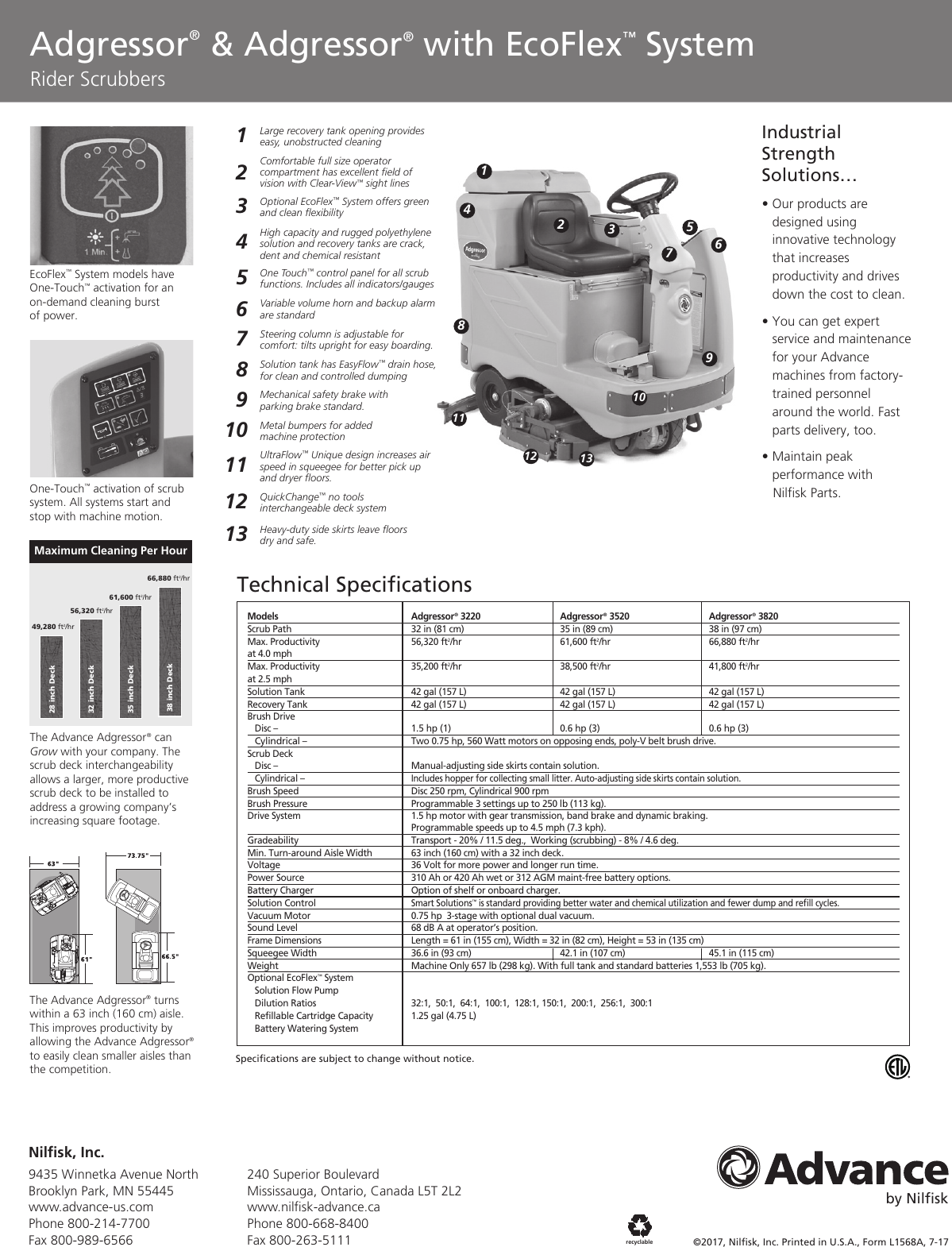 Page 2 of 2 - Nilfisk-advance-adgressor-ride-on-floor-scrubber-industrial-specifications