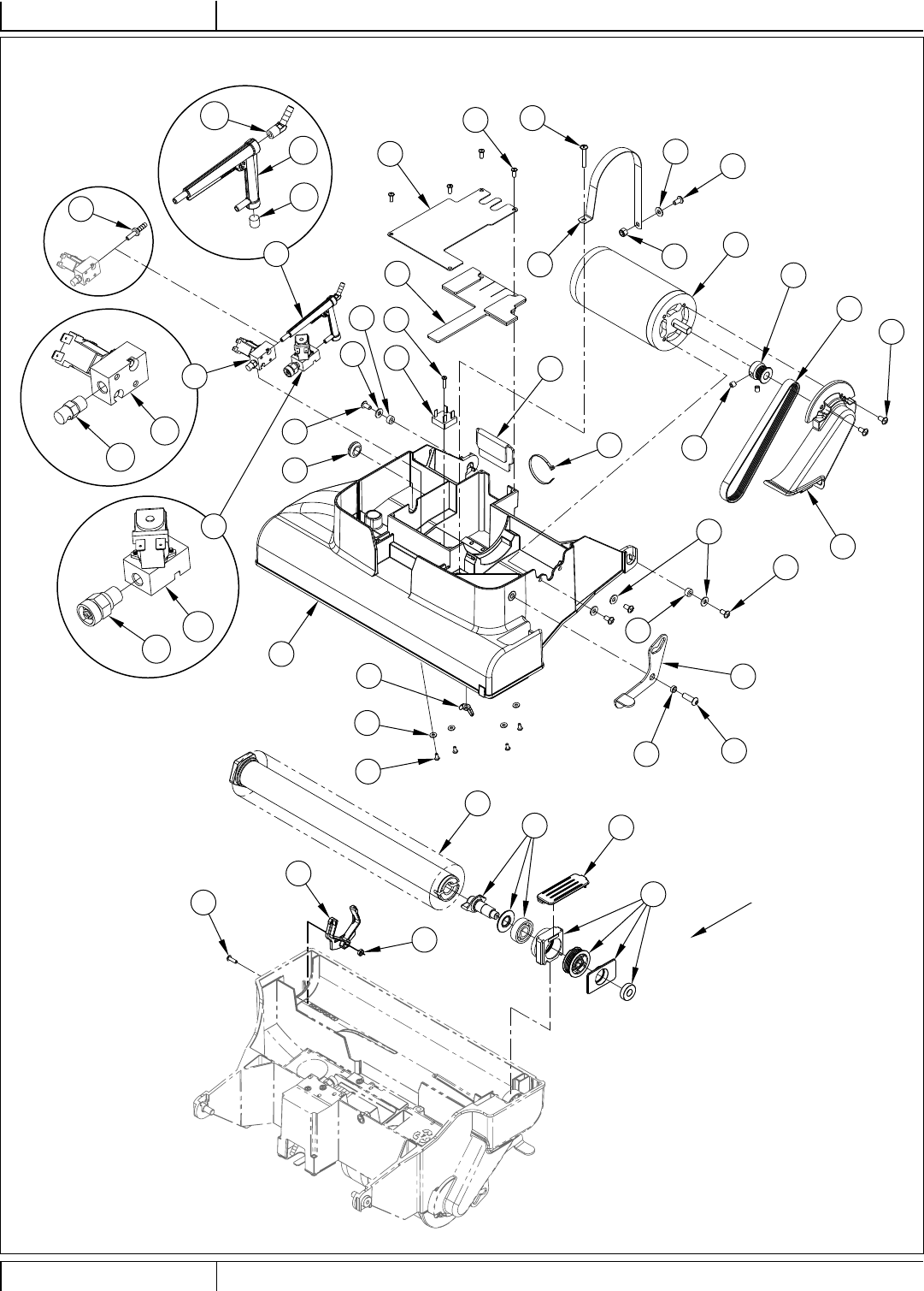 56042641 Nilfisk advance es300 es400 carpet extractor parts and