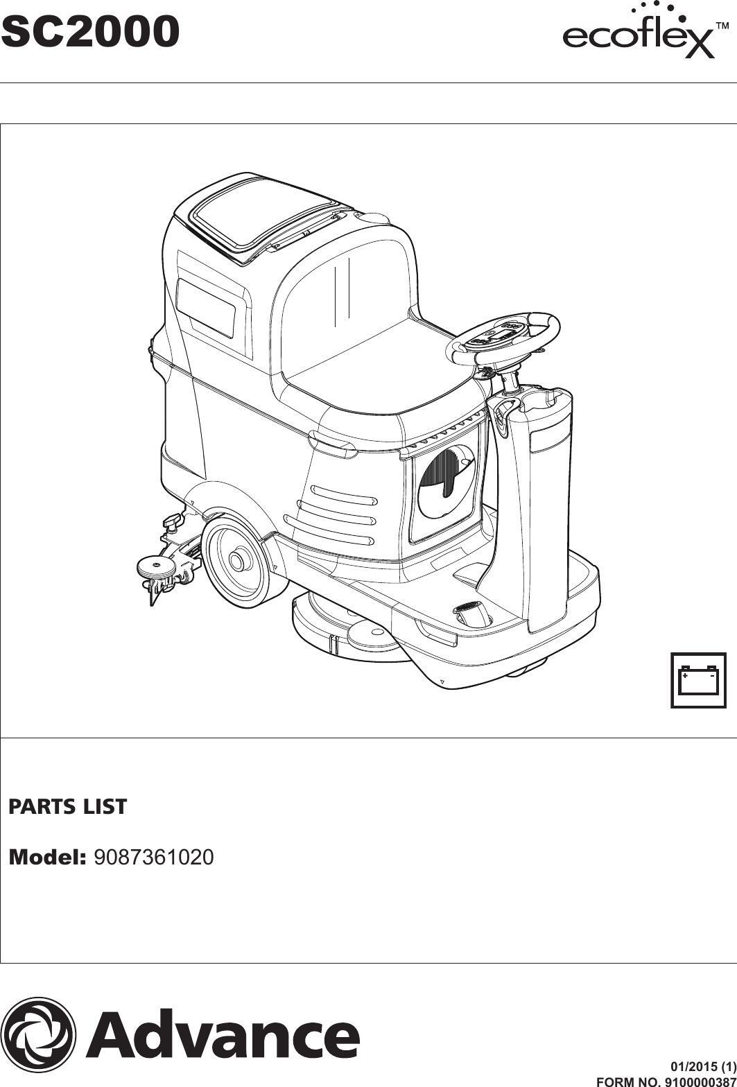 Nilfisk advance sc2000 parts manual