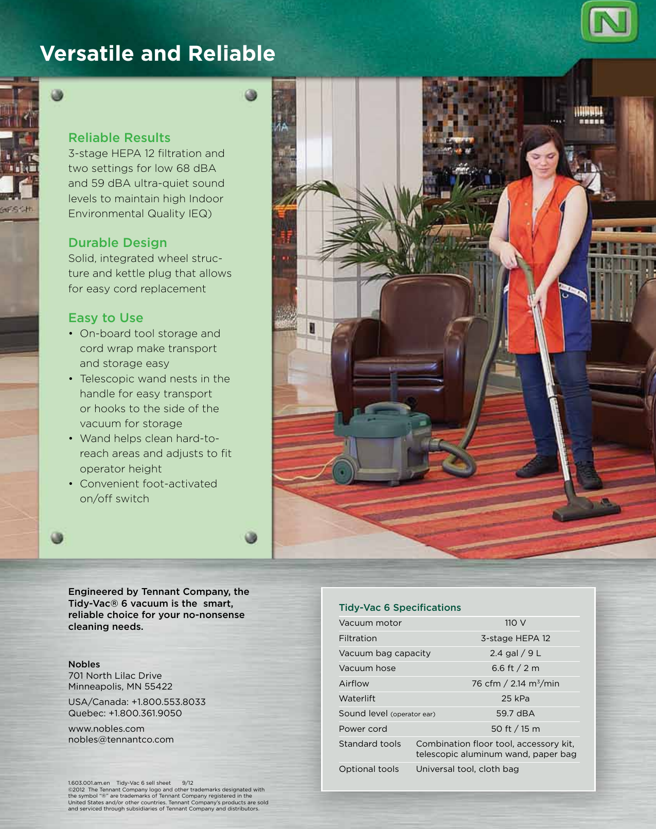 Page 2 of 2 - Nobles Tidy-Vac 6 Brochure