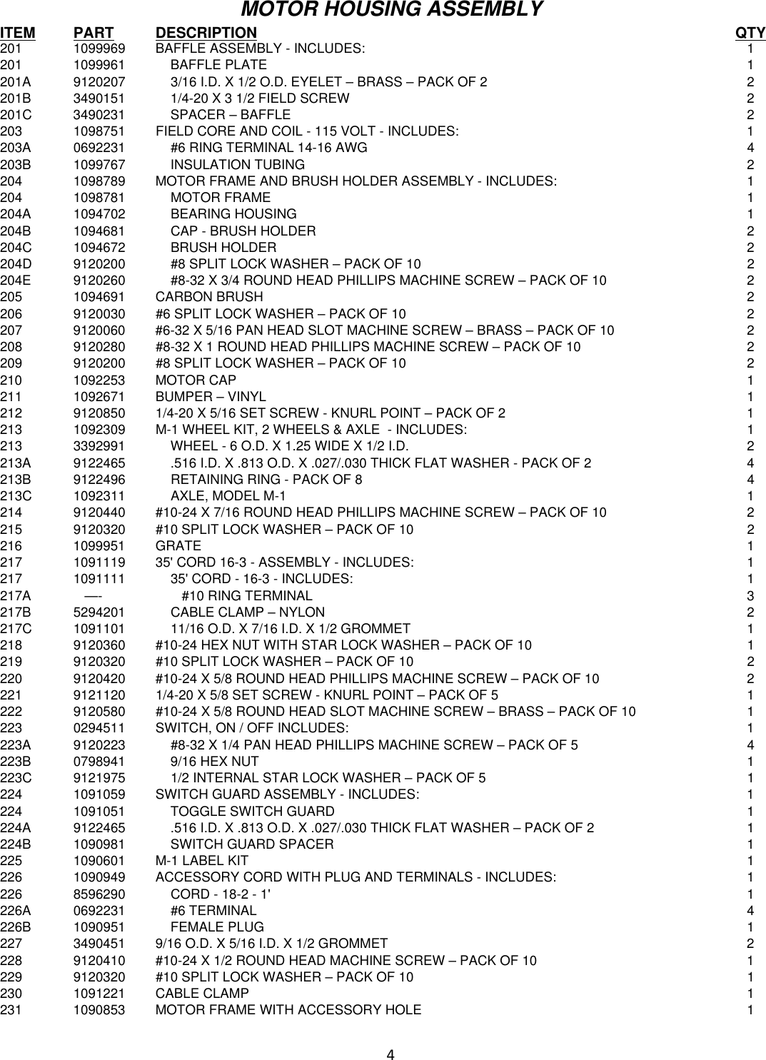 Page 4 of 8 - 9091006 - M-1 Pig Illustrated Parts Book  Nss--m1-pig-wet-dry-vac-parts-manual