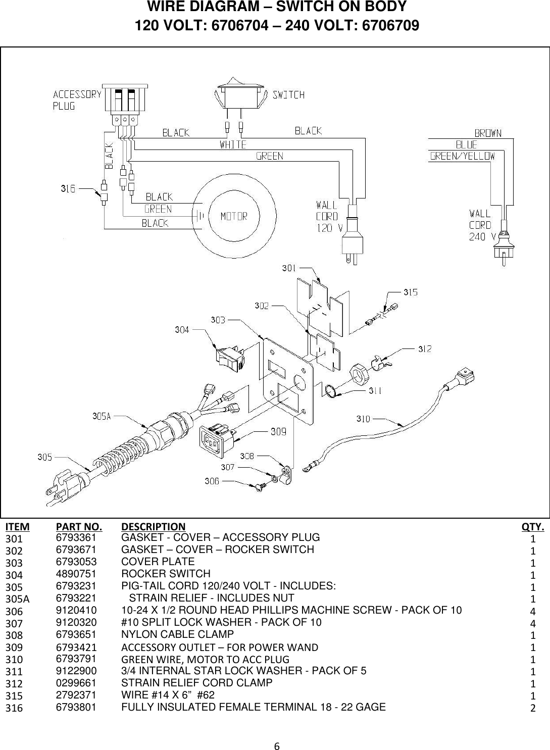 Page 6 of 12 - 9096703 Outlaw BV Illustrated Parts Book  Nss-outlaw-bv-dry-vacuum-parts-manual