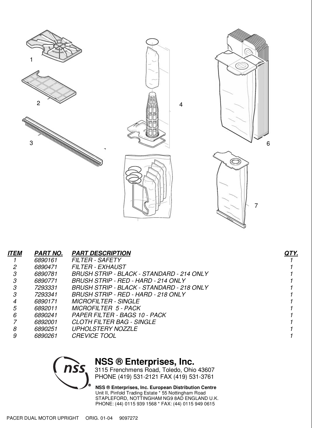 Page 12 of 12 - 9097272 Pacer Dual Motor Illustrated Parts Book.pmd  Nss-pacer-214-ue-218-ue-upright-vacuum-parts-manual