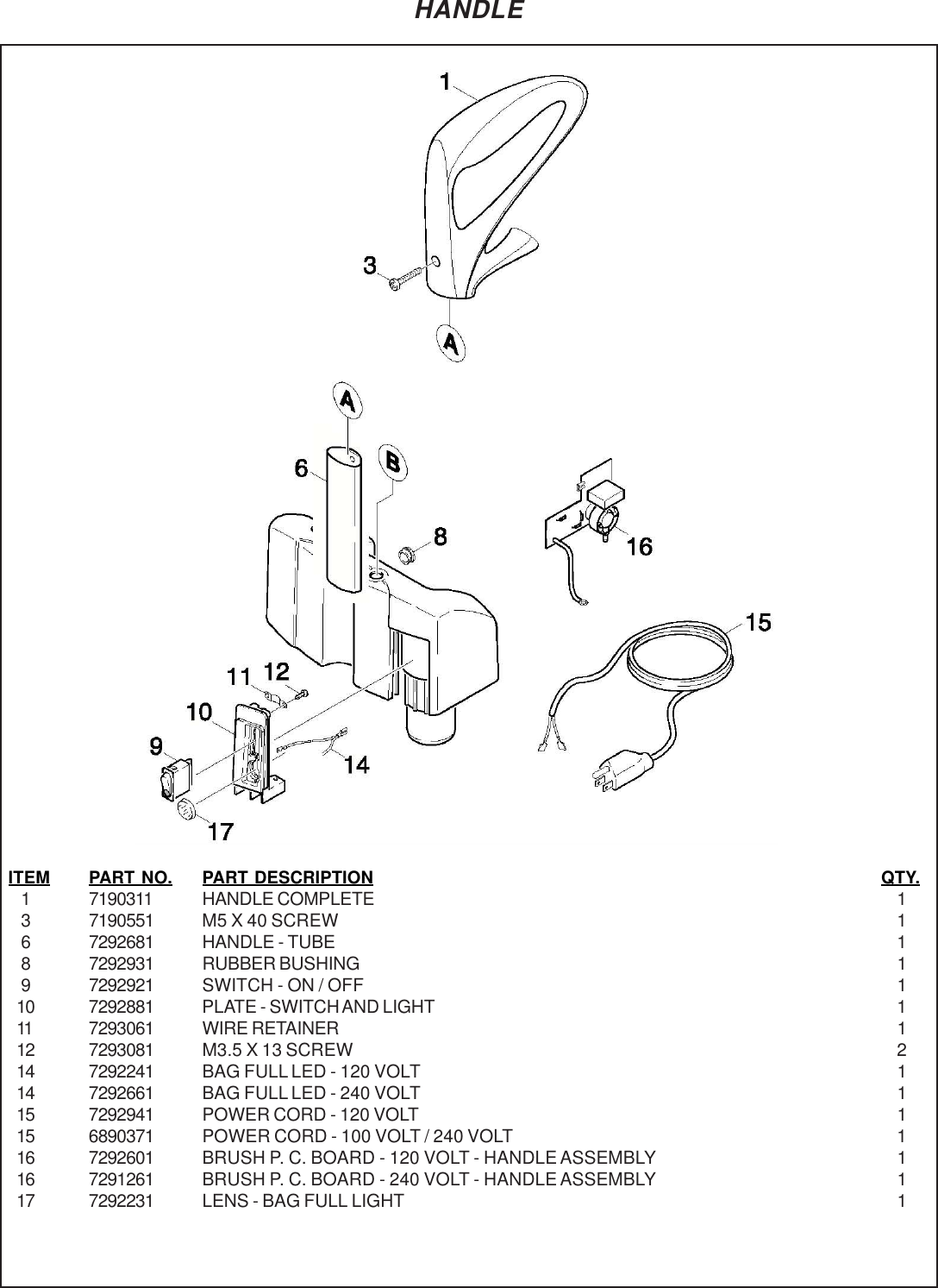 Page 4 of 12 - 9097272 Pacer Dual Motor Illustrated Parts Book.pmd  Nss-pacer-214-ue-218-ue-upright-vacuum-parts-manual