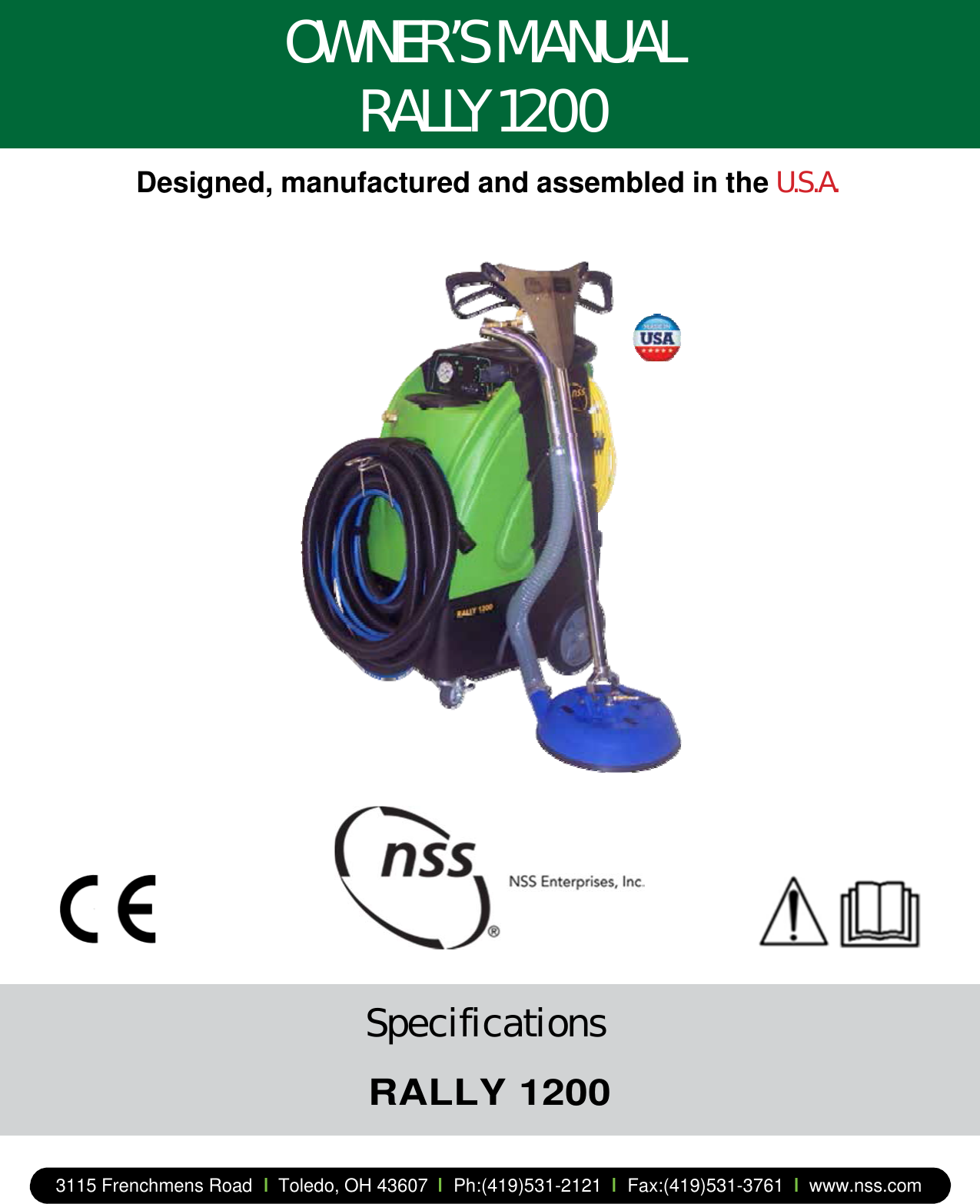 Page 1 of 8 - 9094029 Rally 1200 Operation Manual  Nss-rally-1200-carpet-extractor-operator-manual