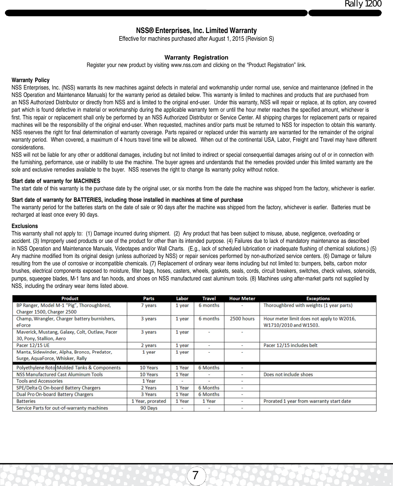 Page 7 of 8 - 9094029 Rally 1200 Operation Manual  Nss-rally-1200-carpet-extractor-operator-manual