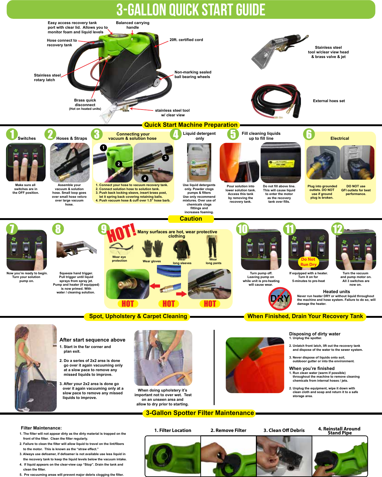 Page 3 of 8 - Nss-rally-55-carpet-extractor-operator-manual