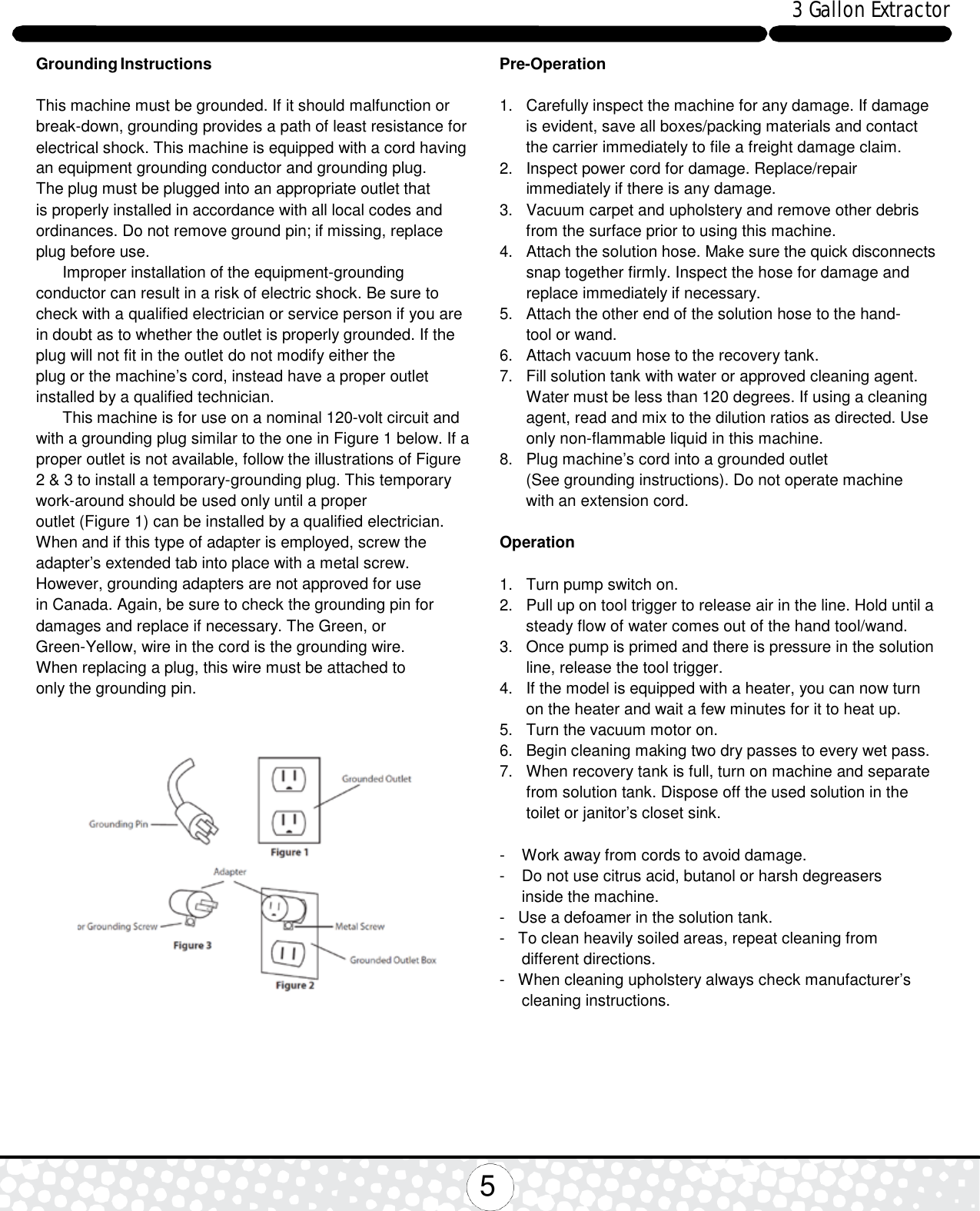 Page 5 of 8 - Nss-rally-55-carpet-extractor-operator-manual