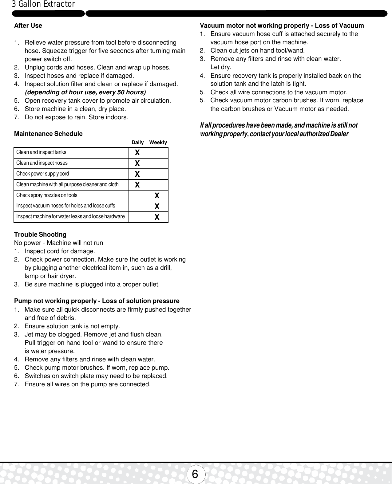 Page 6 of 8 - Nss-rally-55-carpet-extractor-operator-manual