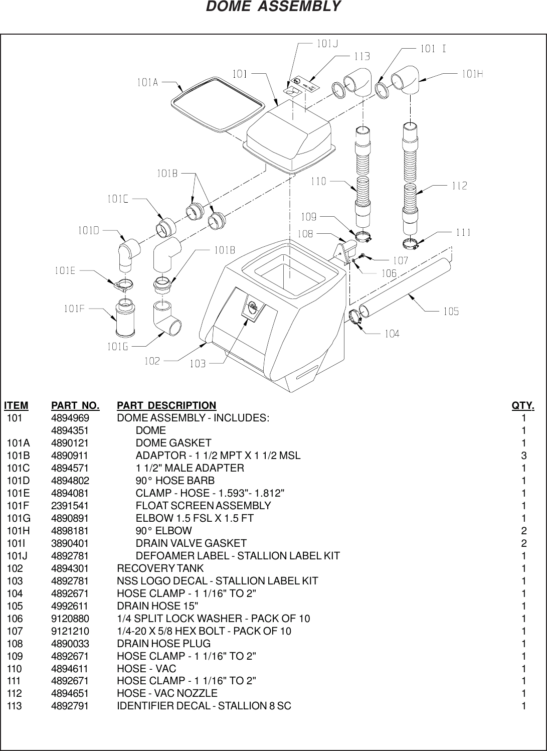 Page 2 of 12 - Nss-stallion-8sc-carpet-extractor-parts-manual