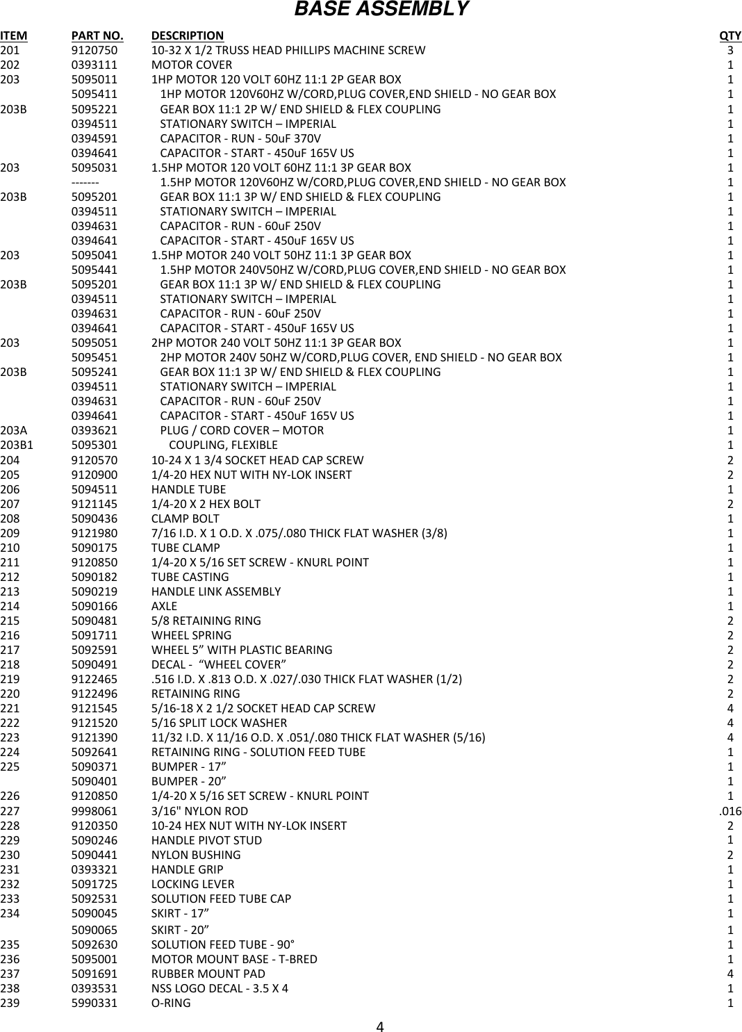 Page 4 of 8 - 9095016 Thoroughbred Floor Machine Illustrated Parts Book  Nss-thoroughbred-walk-behind-floor-machine-parts-manual