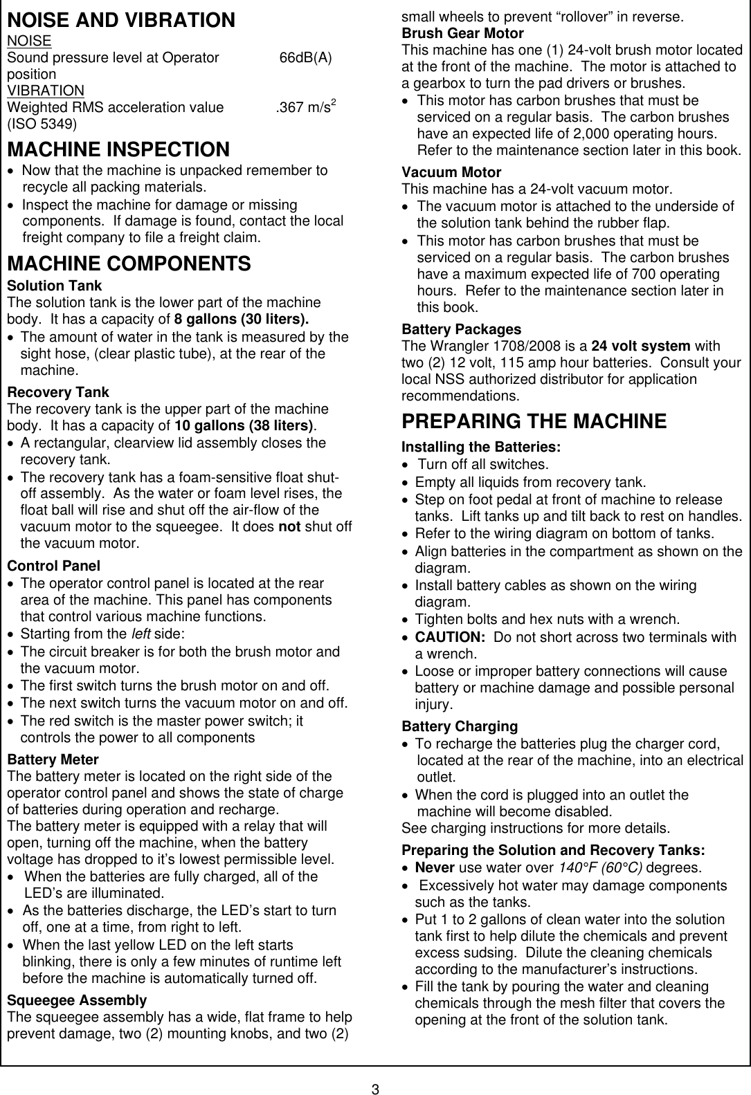 Page 3 of 8 - 9092007 Wrangler 1708-2008 AB Operation Manual Nss-wrangler-1708-2008-walk-behind-floor-scrubber-operator-manual