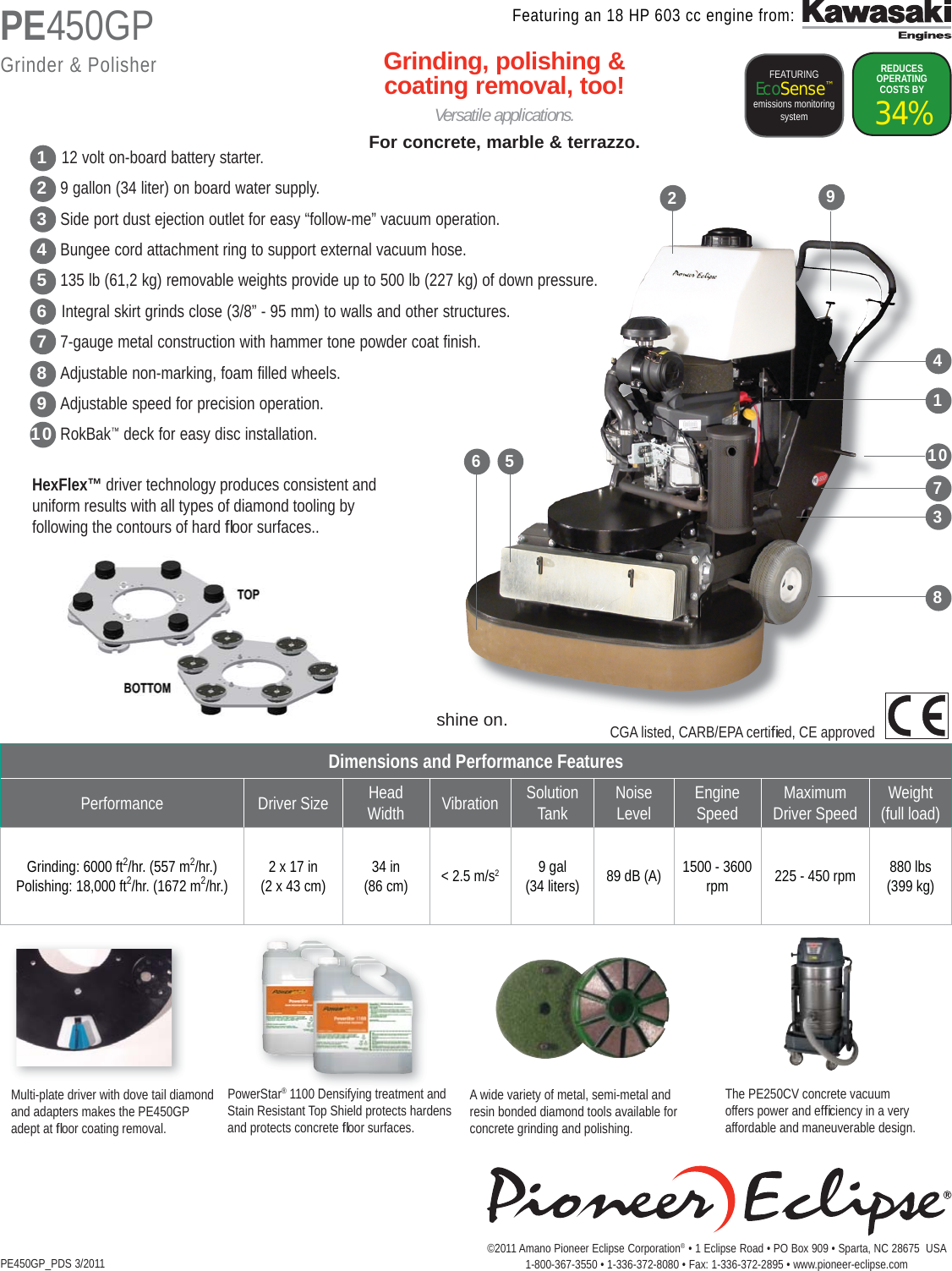 Page 2 of 2 - PE450GP_PDS  Pioneer-eclipse-450gp-concrete-grinder-polisher-brochure-specifications