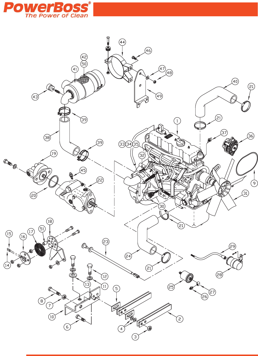 4100043 Powerboss armadillo 6x ride on floor sweeper parts manual