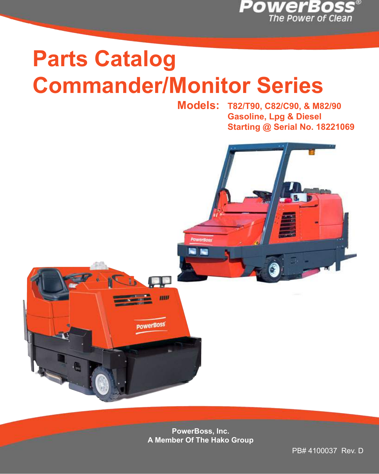 Powerboss commander t82 ride on sweeper scrubber parts manual