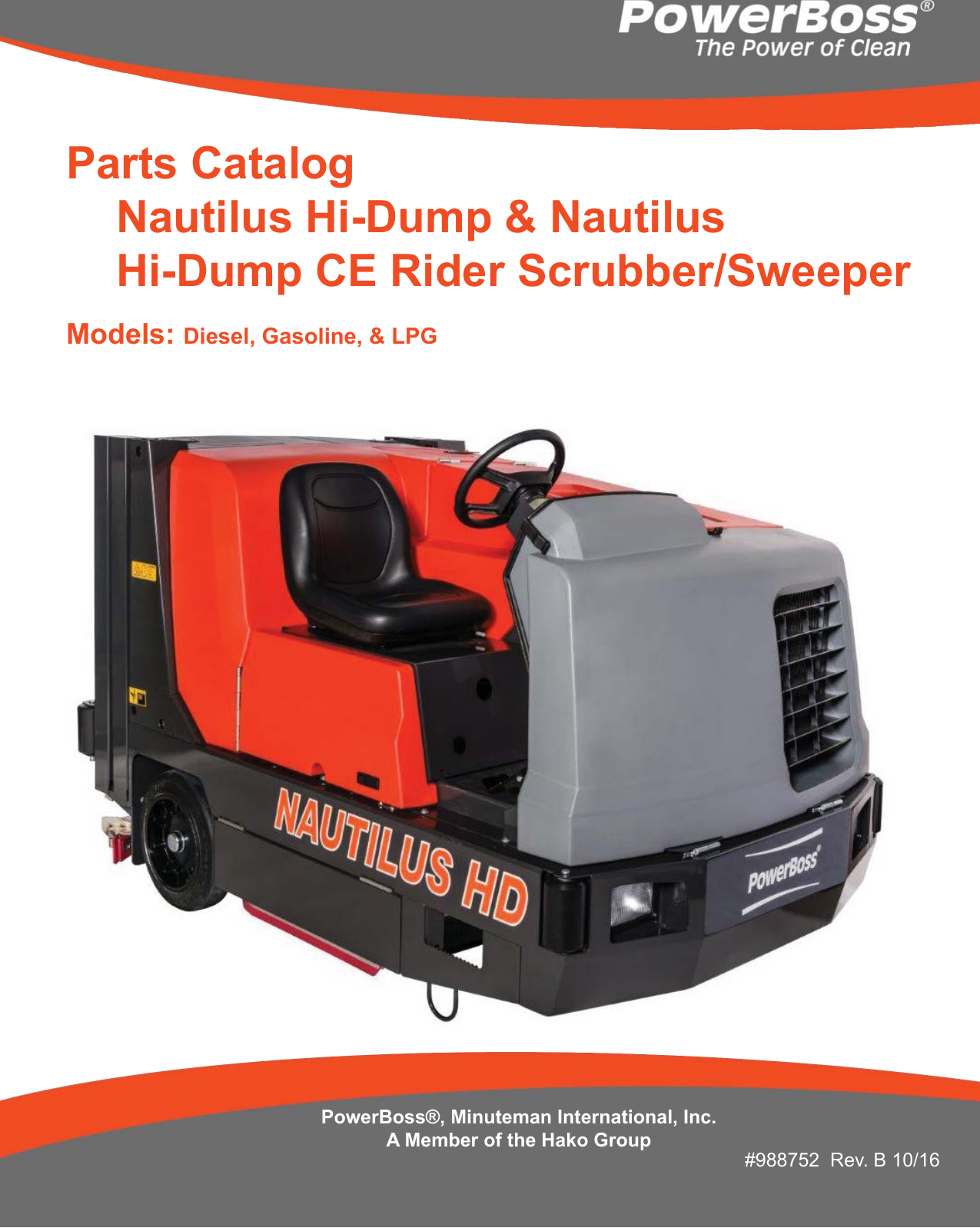 988752 Nautilus Hi Dump Rev B Powerboss Ride On Sweeper Scrubber Parts ...