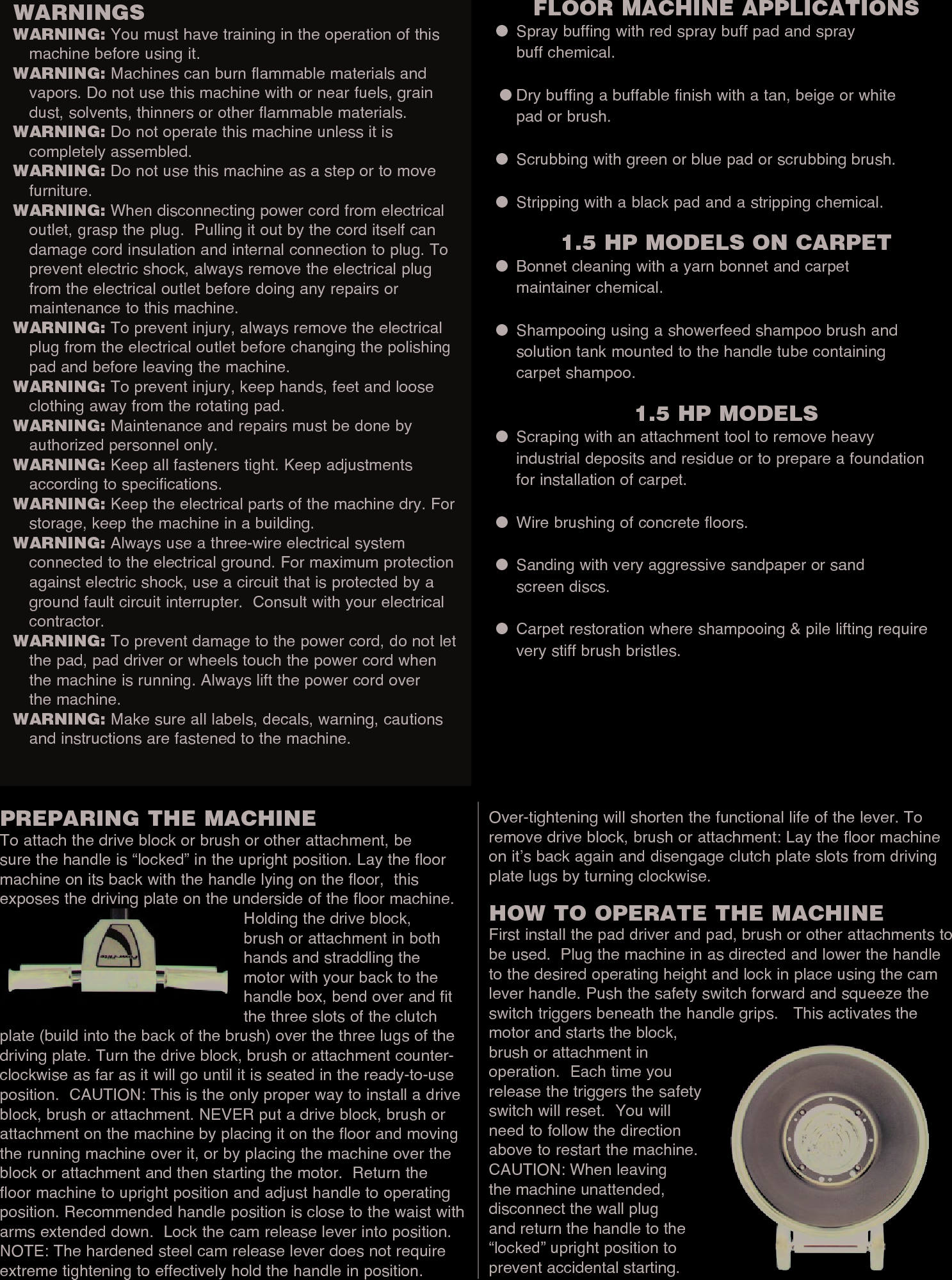 Page 2 of 4 - Sweepscrub Powr-Flite-C171-201-Floor-Machine-Operators-Manual User Manual