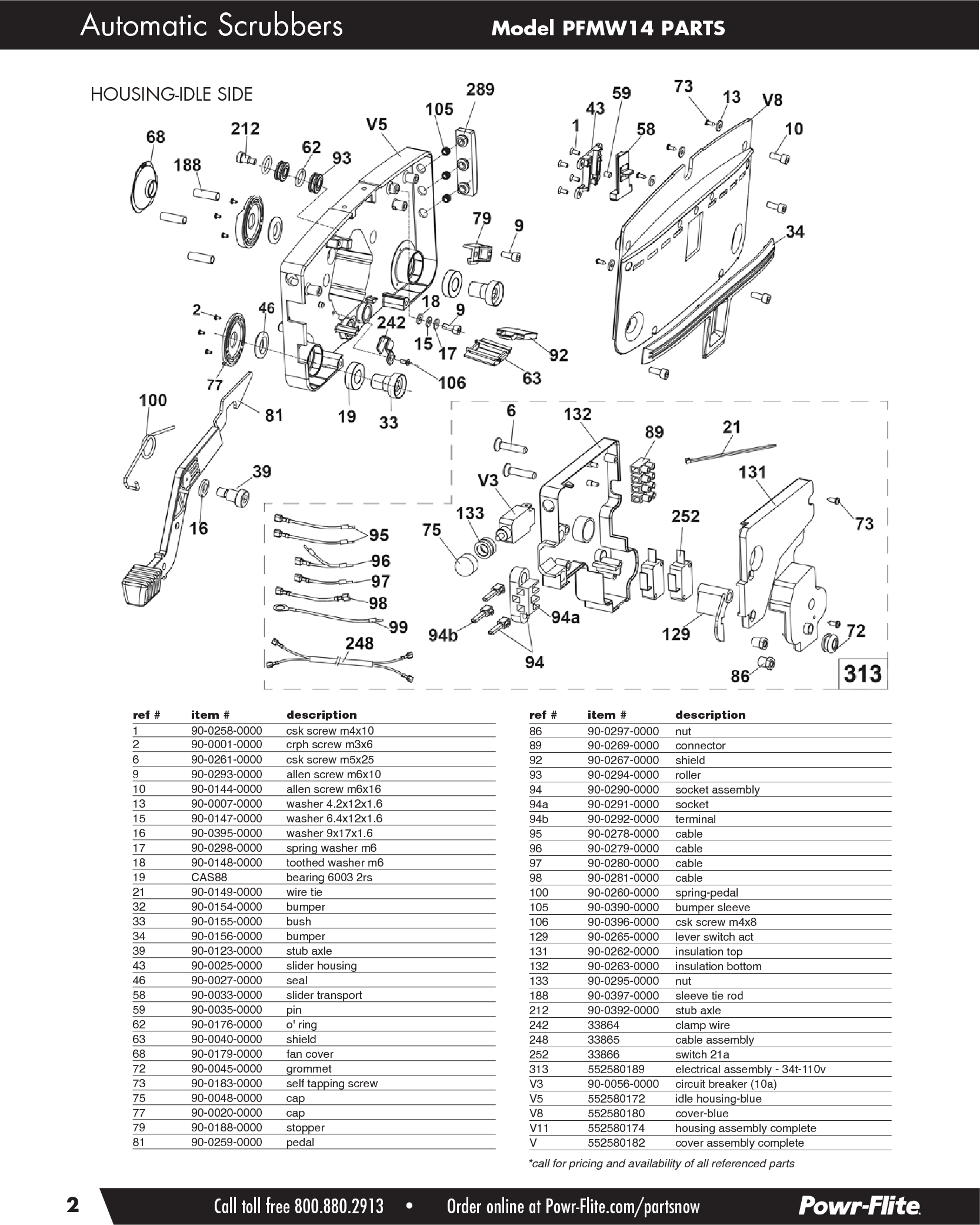 Page 2 of 5 - Sweepscrub Powr-Flite-Multiwash-14-Walk-Behind-Floor-Scrubber-Parts-List User Manual