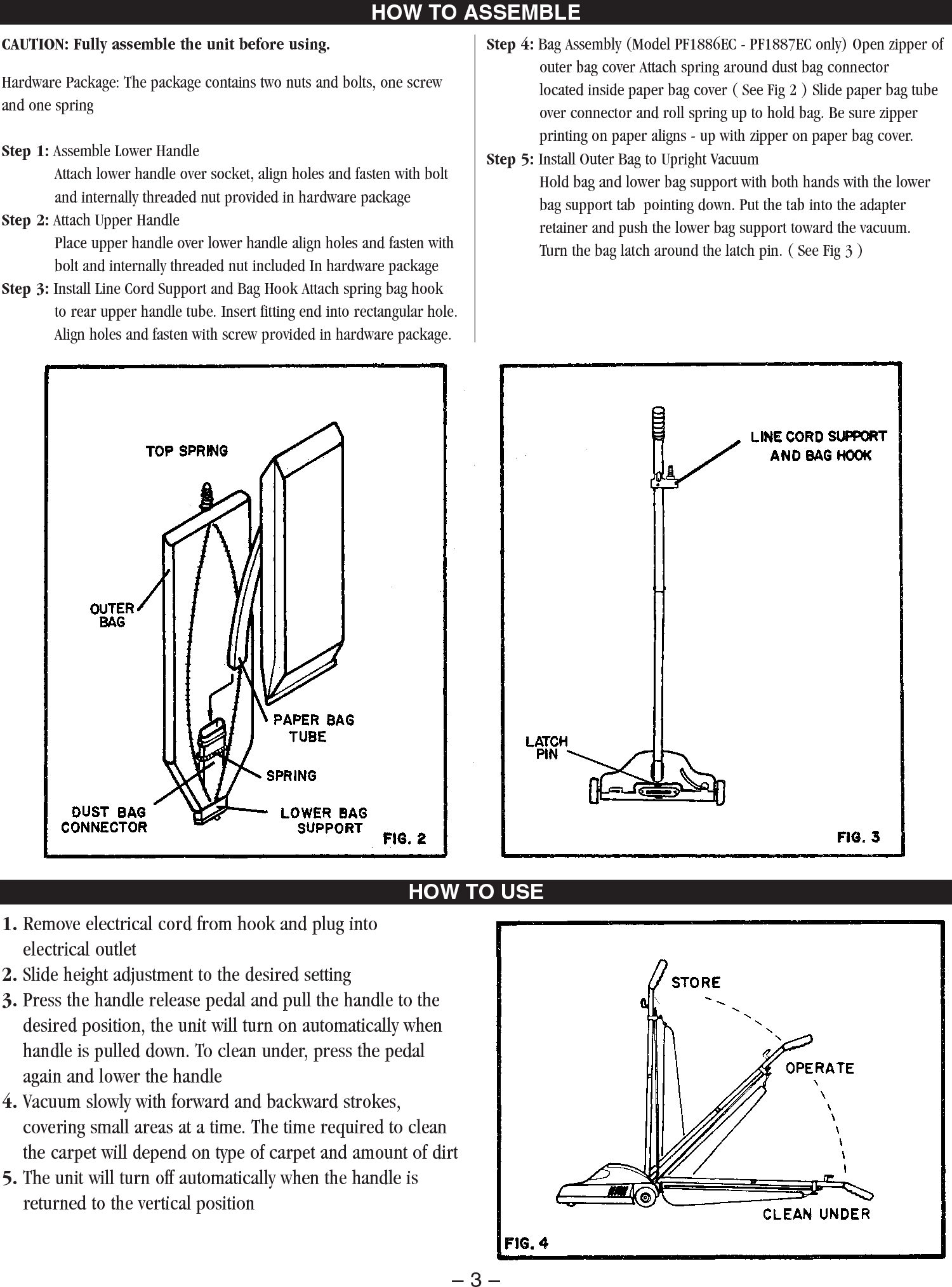 Page 3 of 8 - Sweepscrub Powr-Flite-Pf1886-1887-Vacuum-Operators-Manual User Manual