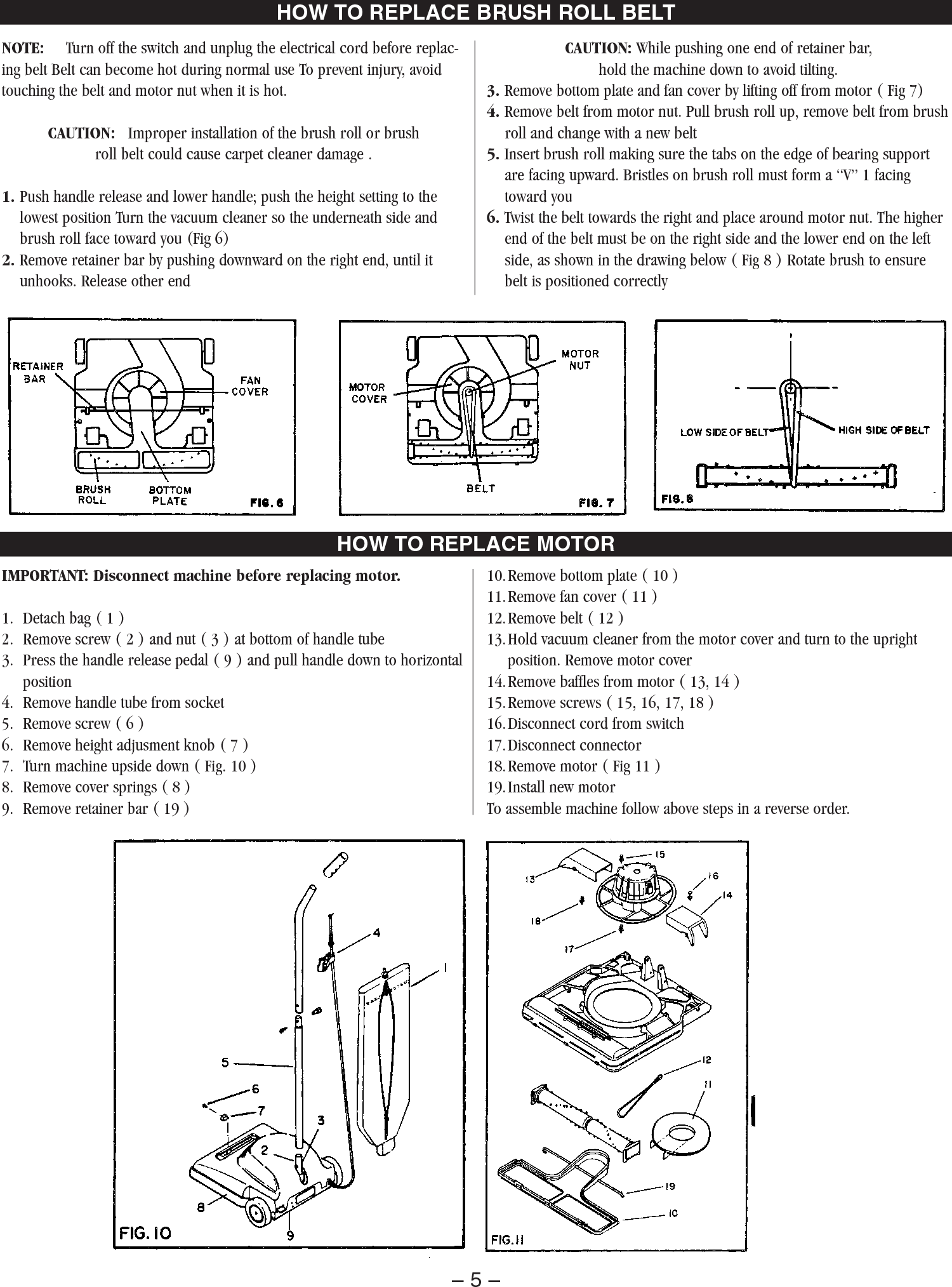 Page 5 of 8 - Sweepscrub Powr-Flite-Pf1886-1887-Vacuum-Operators-Manual User Manual