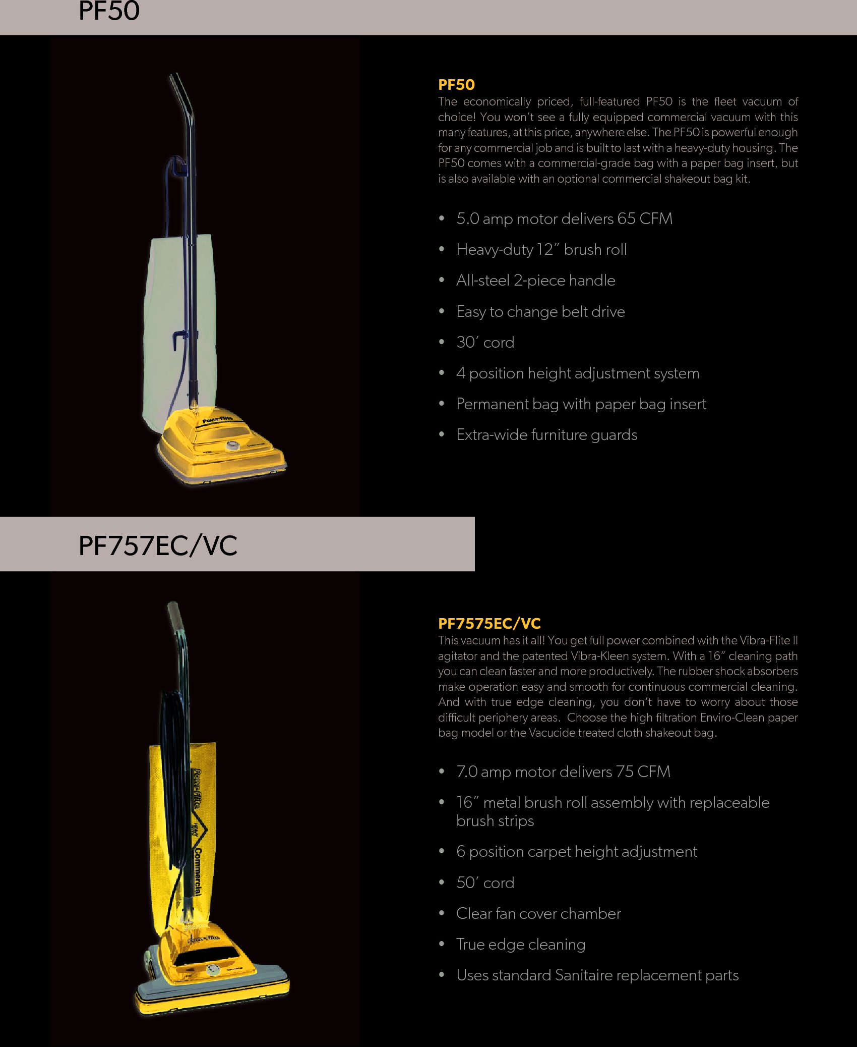 Page 2 of 4 - Sweepscrub Powr-Flite-Pf50-70-757-Vacuum-Specifications User Manual