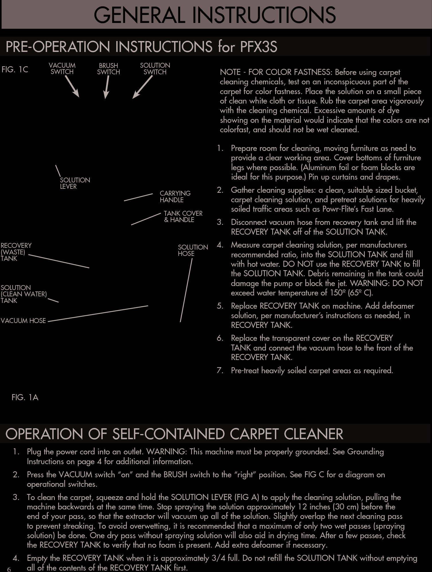 Page 6 of 10 - Sweepscrub Powr-Flite-Pfx3S-Carpet-Extractor-Operators-Manual User Manual