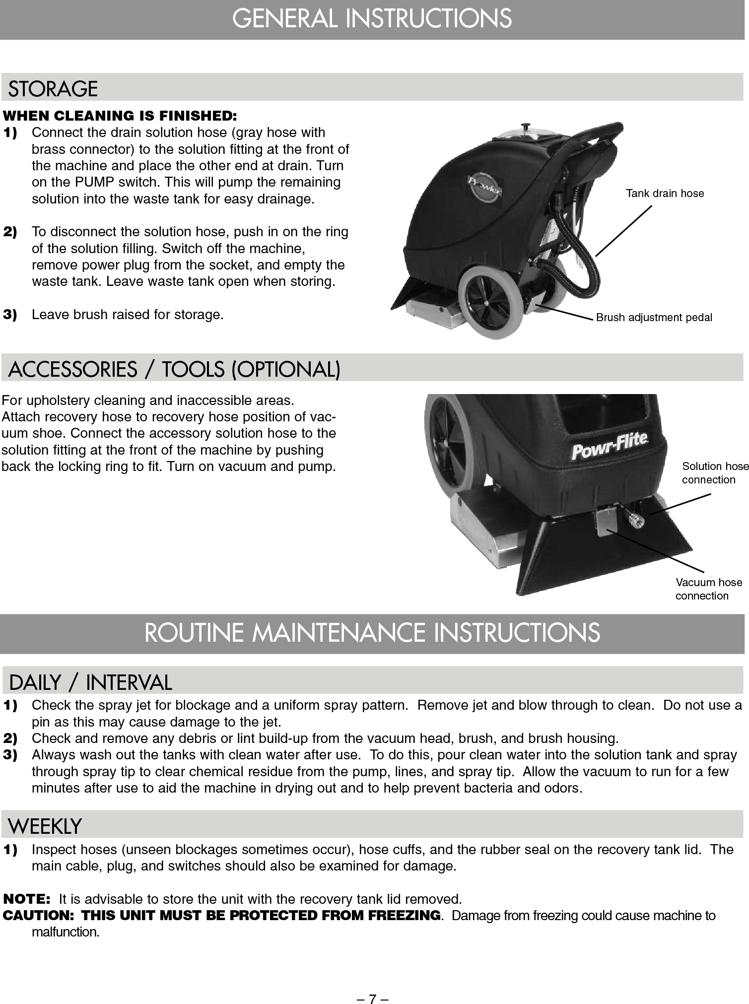 Page 8 of 12 - Sweepscrub Powr-Flite-Pfx900S-Carpet-Extractor-Operators-Manual PFX900S_Manual User Manual