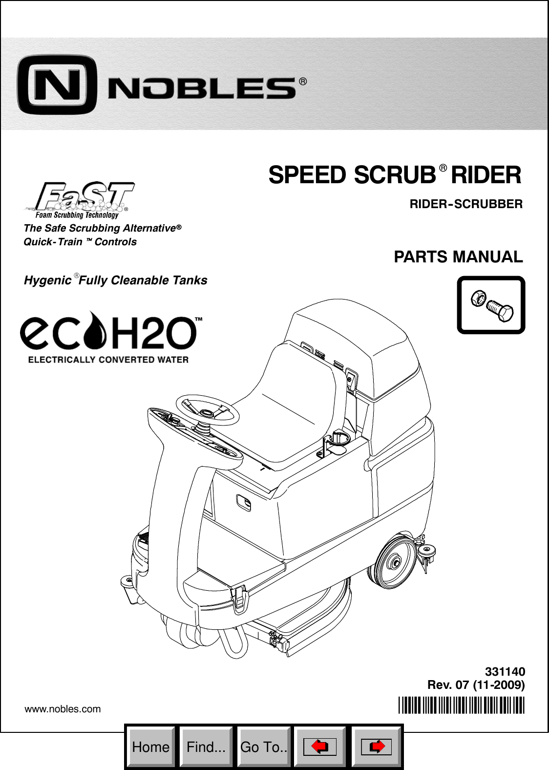 Nobles Speed Scrub Rider Parts Manual - facial scrub