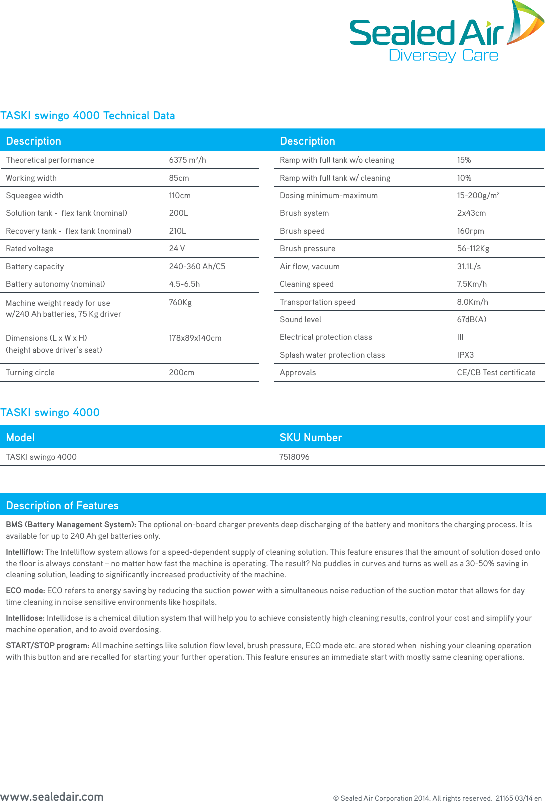 Page 2 of 2 - Sweepscrub Taski-Swingo-4000-Rider-Floor-Scrubber-Specifications User Manual