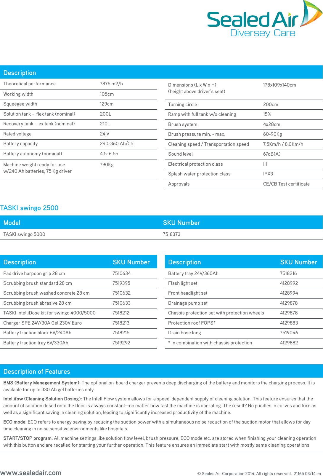 Page 2 of 2 - Sweepscrub Taski-Swingo-5000-Rider-Floor-Scrubber-Specifications User Manual