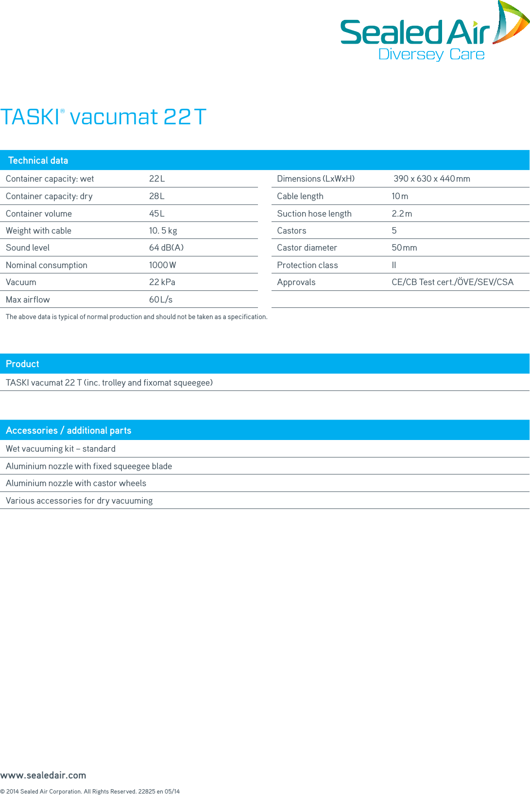 Page 2 of 2 - Sweepscrub Taski-Vacumat-22T-Specifications User Manual