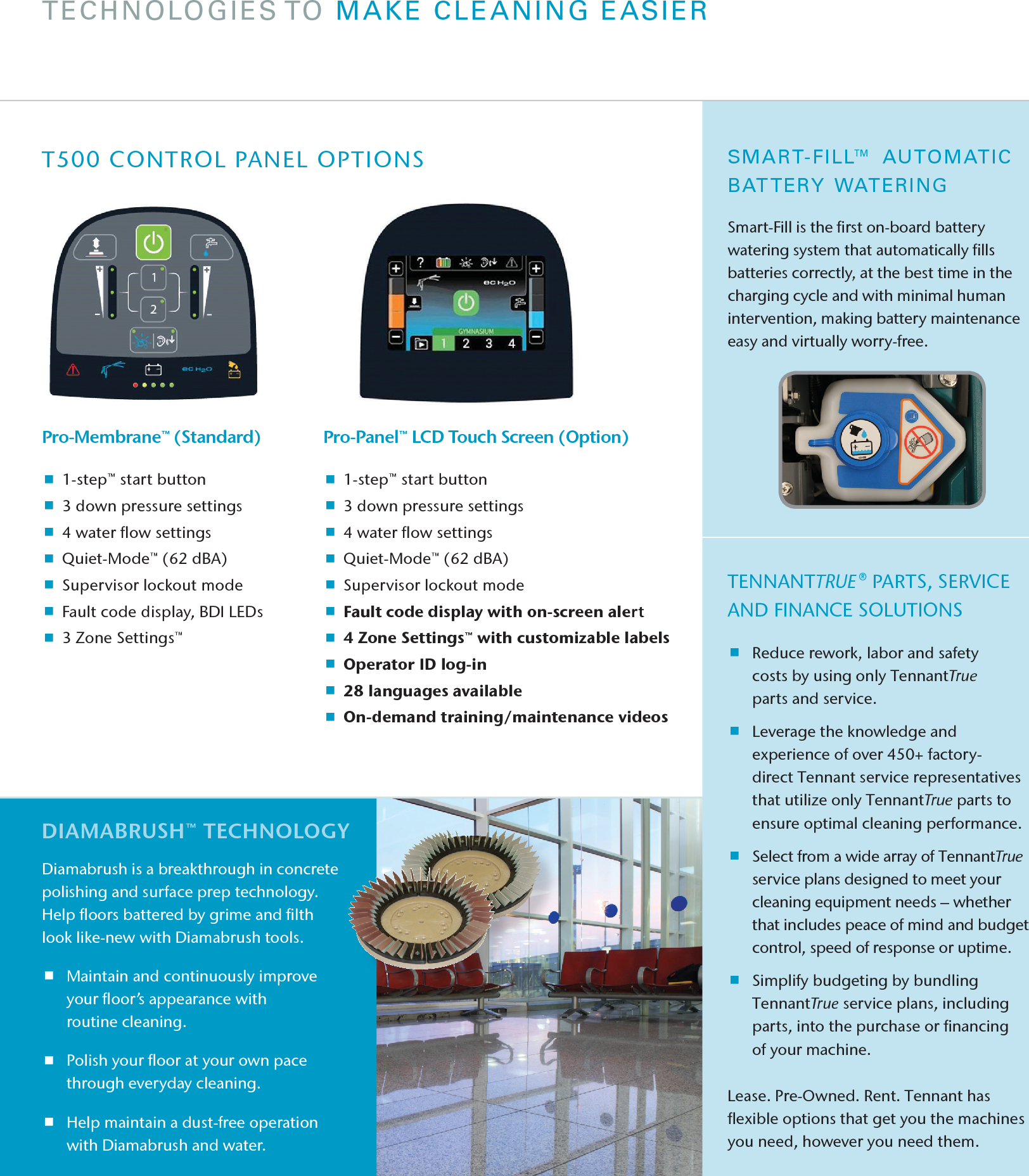 Page 4 of 6 - Sweepscrub Tennant-T500-Walk-Behind-Floor-Scrubber-Brochure-And-Specifications User Manual