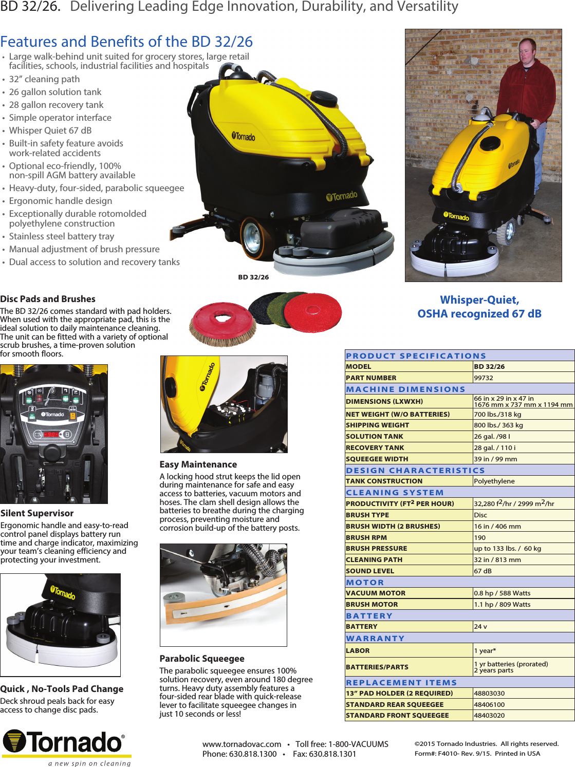 Page 2 of 2 - Tornado-bd-32-26-walk-behind-floor-scrubber-brochure-specifications