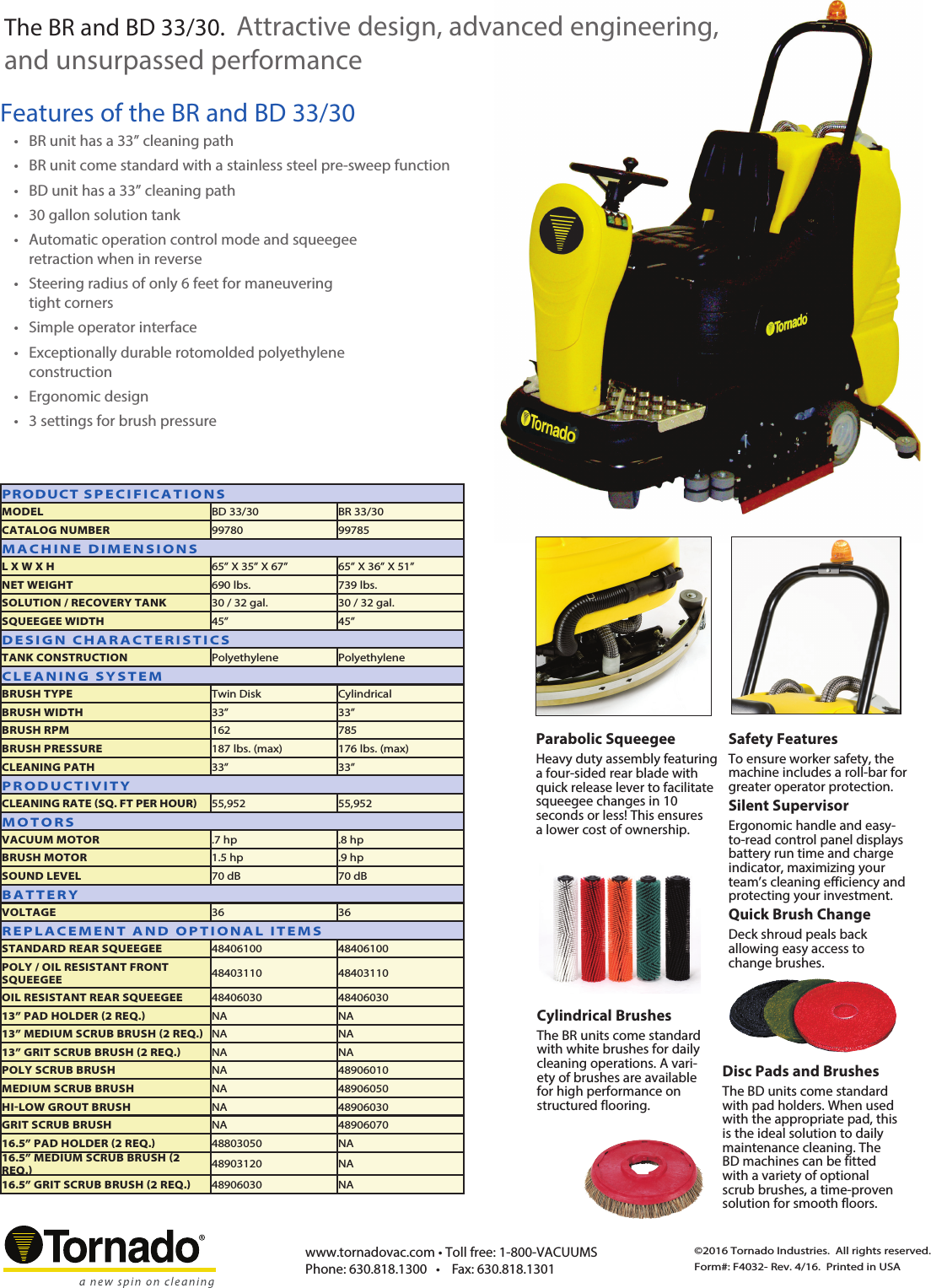 Page 2 of 2 - Tornado-br-bd-33-30-ride-on-floor-scrubber-brochure-specifications