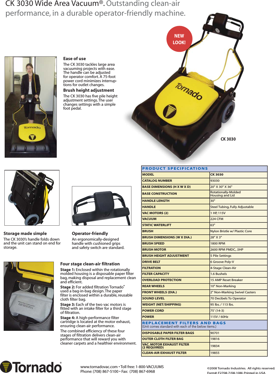 Page 2 of 2 - F2722_CK 3030.qrk  Tornado-ck-3030-vacuum-cleaner-brochure-specifications