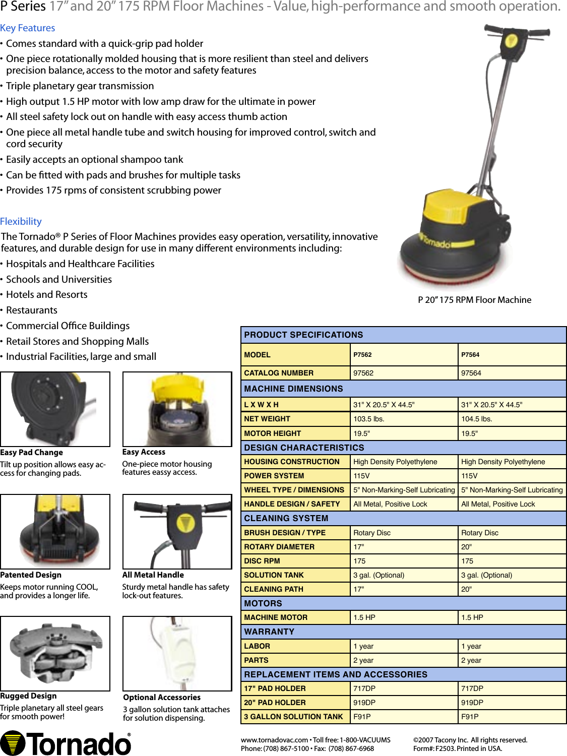 Page 2 of 2 - Tornado_PseriesFM  Tornado-p-series-floor-machines-brochure-specifications