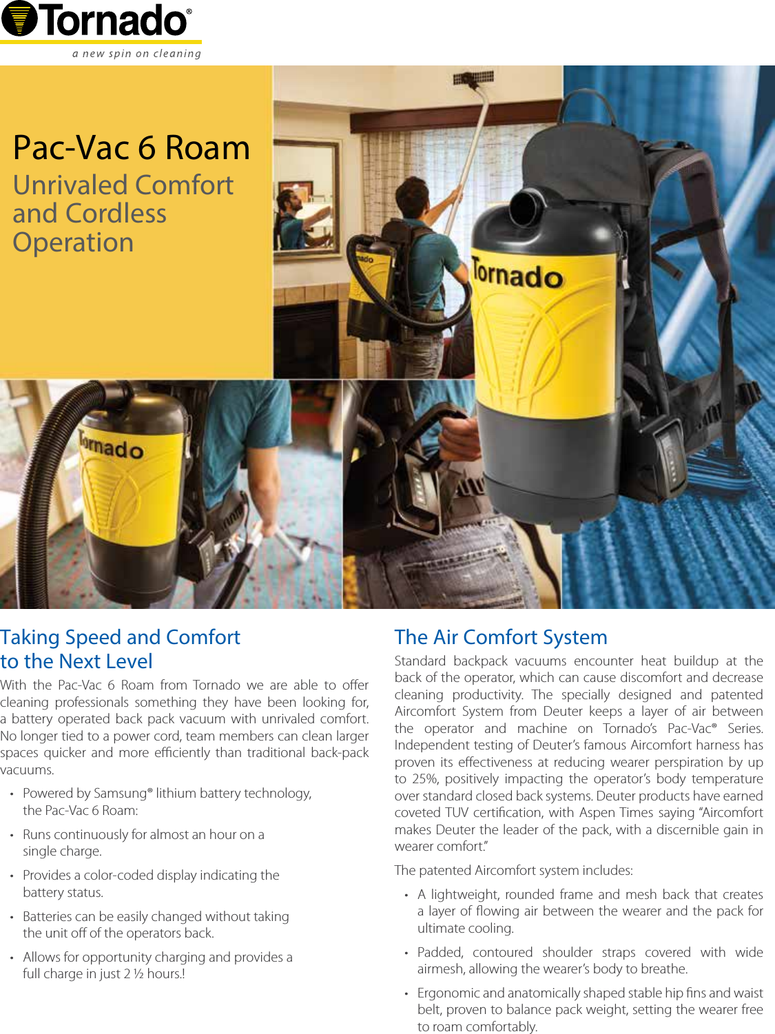 Page 1 of 2 - Tornado-pac-vac-6-room-backpack-vacuum-cleaner-brochure-specifications