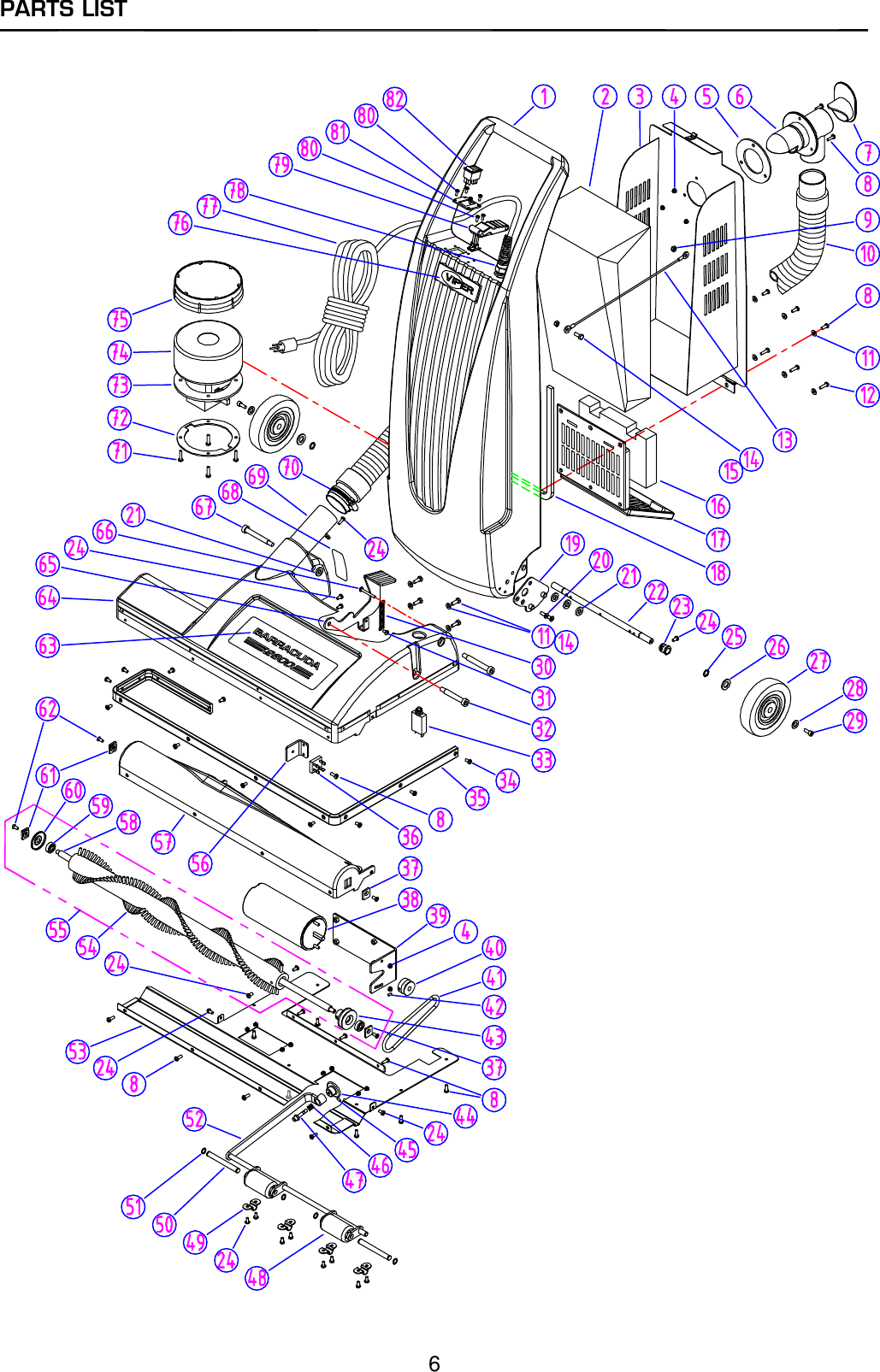 Page 8 of 12 - Viper-barracuda-cuda2600-vacuum-parts-and-operator-manual