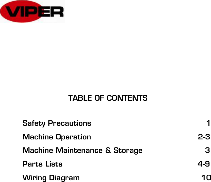 Page 2 of 12 - DR2500DC Manual  Viper-dragon-dr2000dc-floor-buffer-burnisher-parts-and-operator-manual